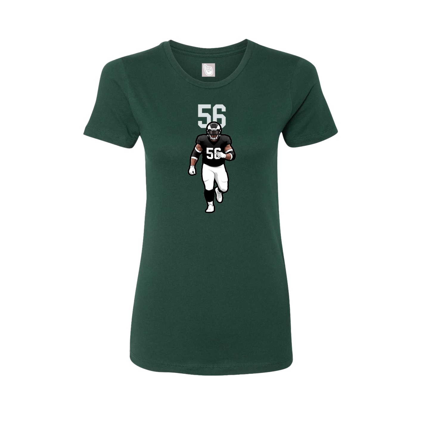 Fitted Women's Tee — Number Top in Green