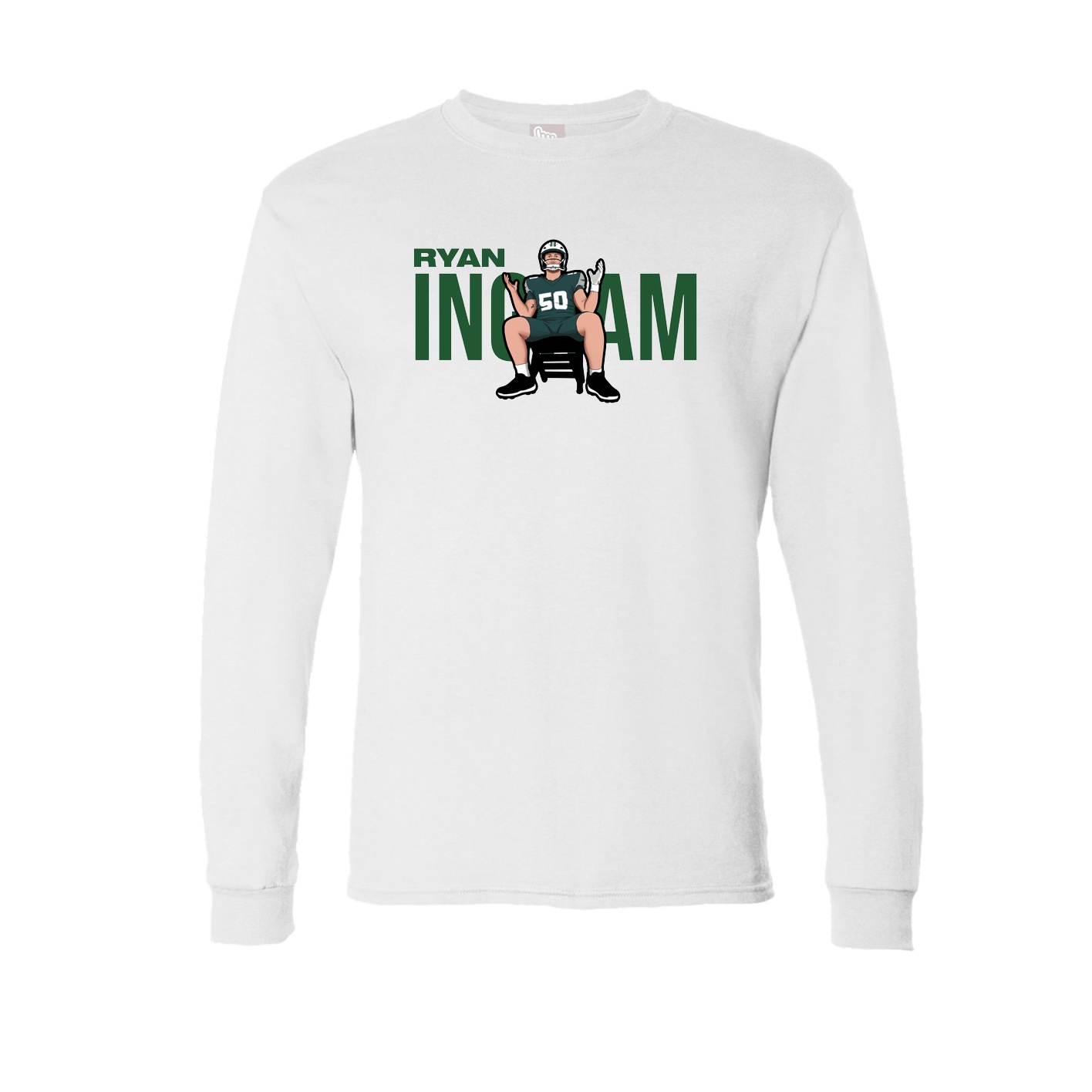 Long Sleeve Tee — Player Name in White