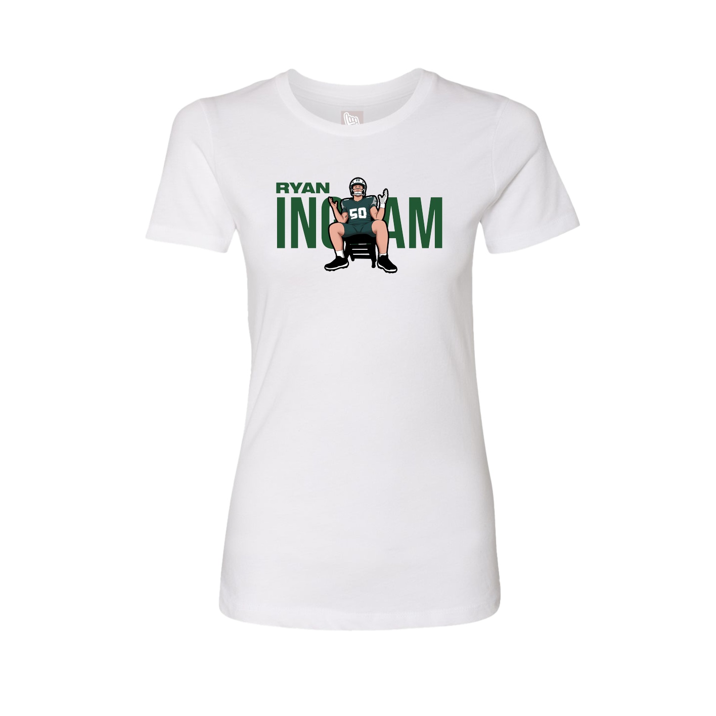 Fitted Women's Tee — Player Name in White