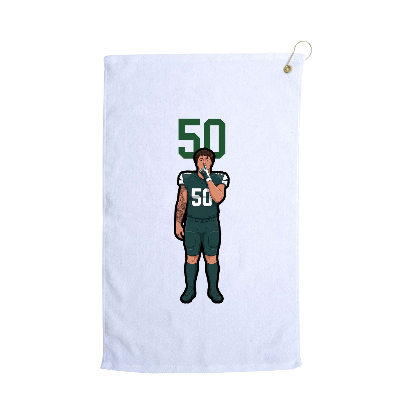 Golf Towel — Number Top in White