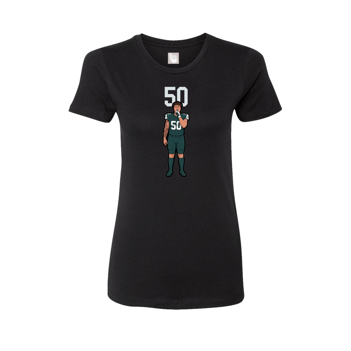 Fitted Women's Tee — Number Top in Black