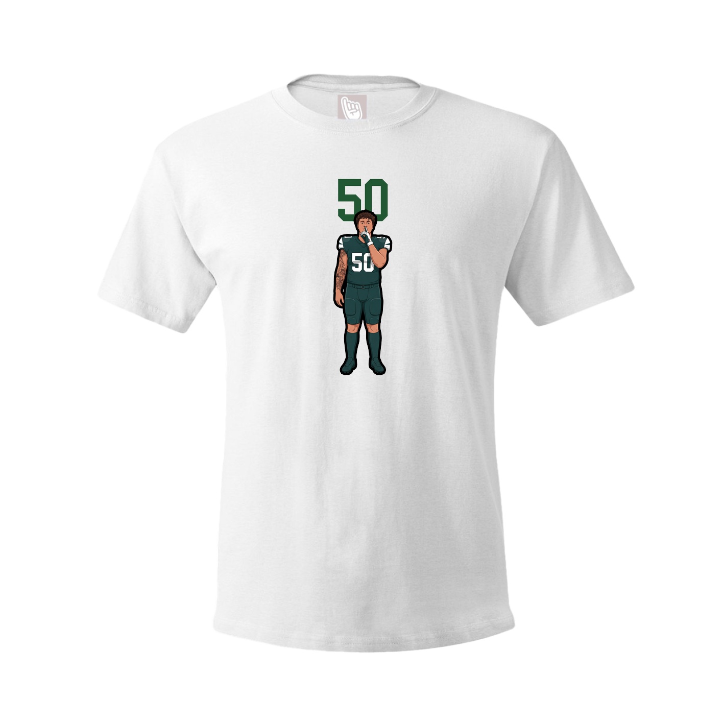 Youth Tee — Number Top in White