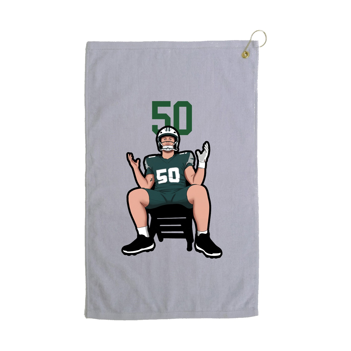 Golf Towel — Number Top in Grey
