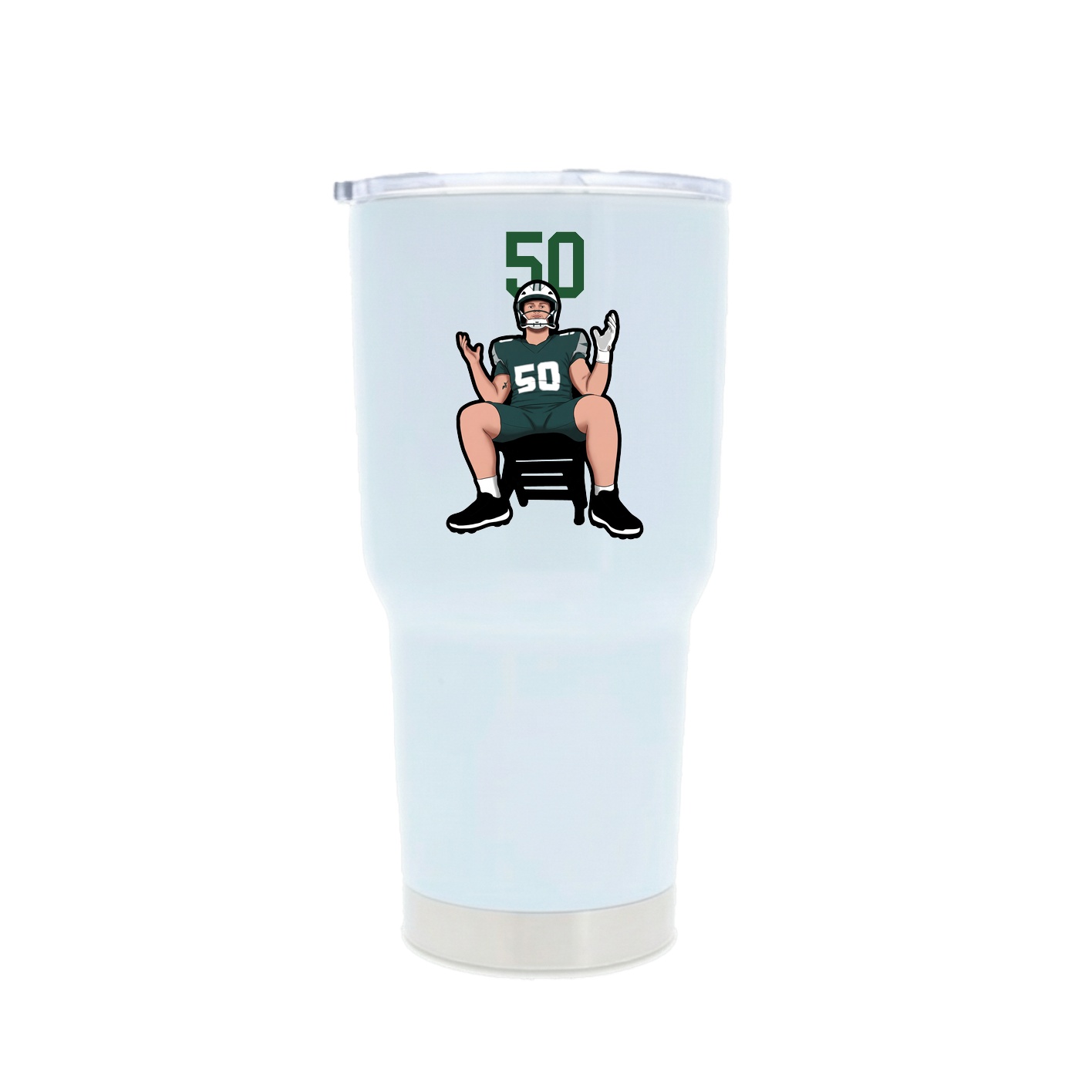 30oz Stainless Steel Tumbler — Number Top in White