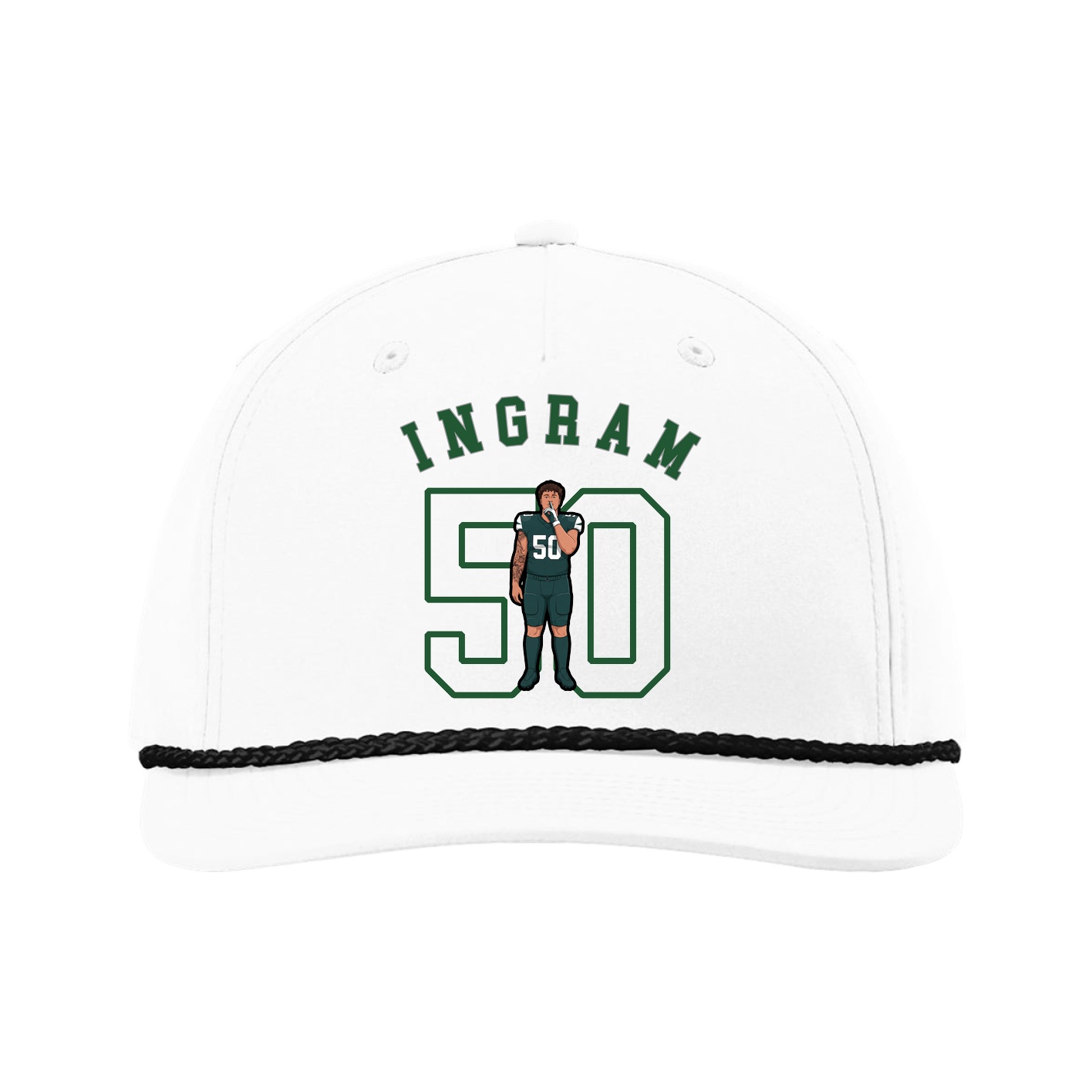 Five-Panel Classic Rope Cap — Shirsey Arch in White