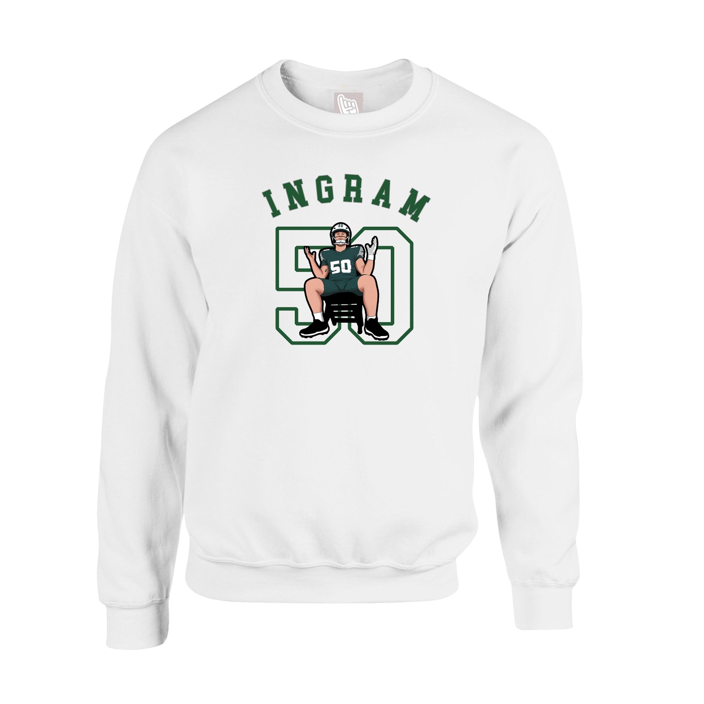 Fleece Crew — Shirsey Arch in White