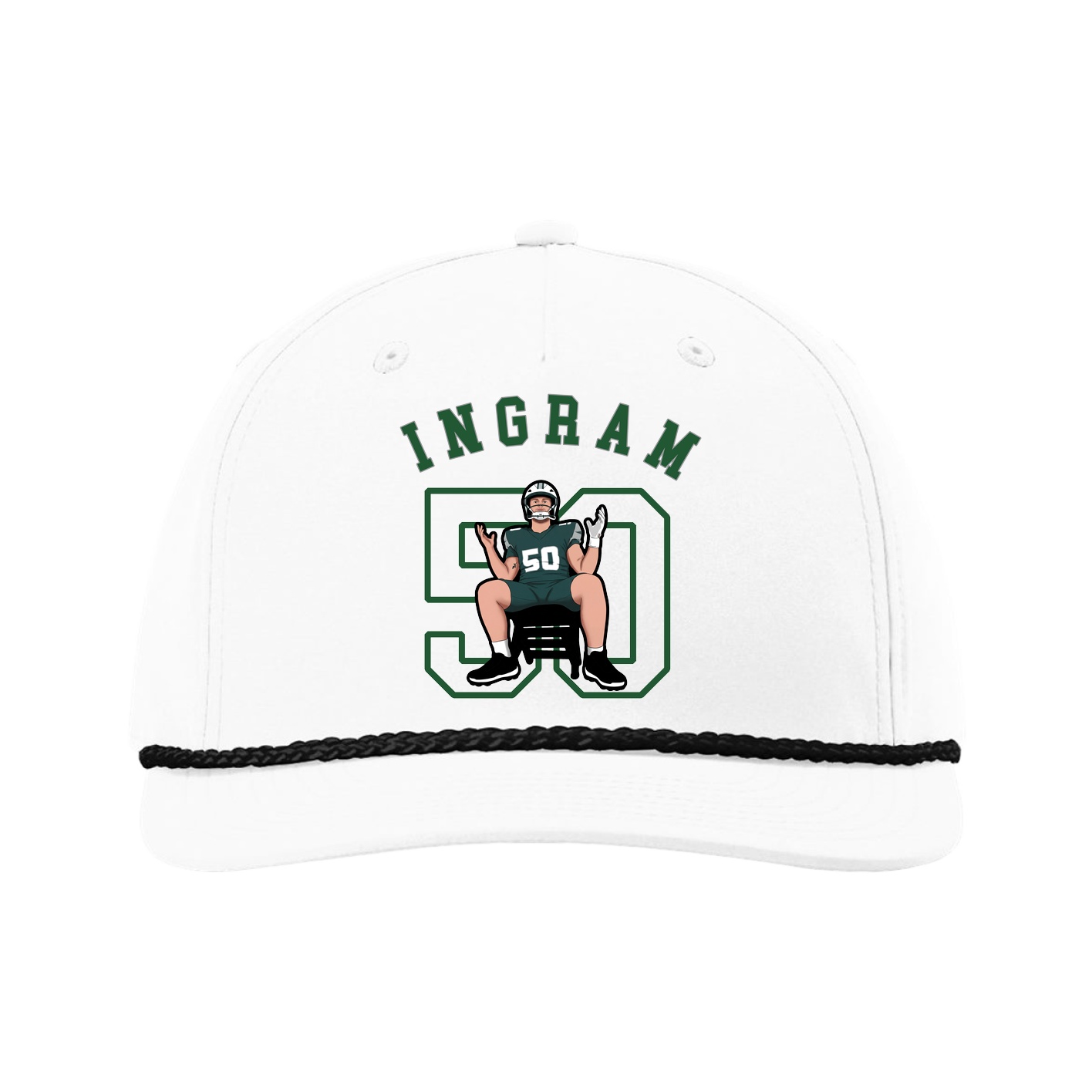 Five-Panel Classic Rope Cap — Shirsey Arch in White