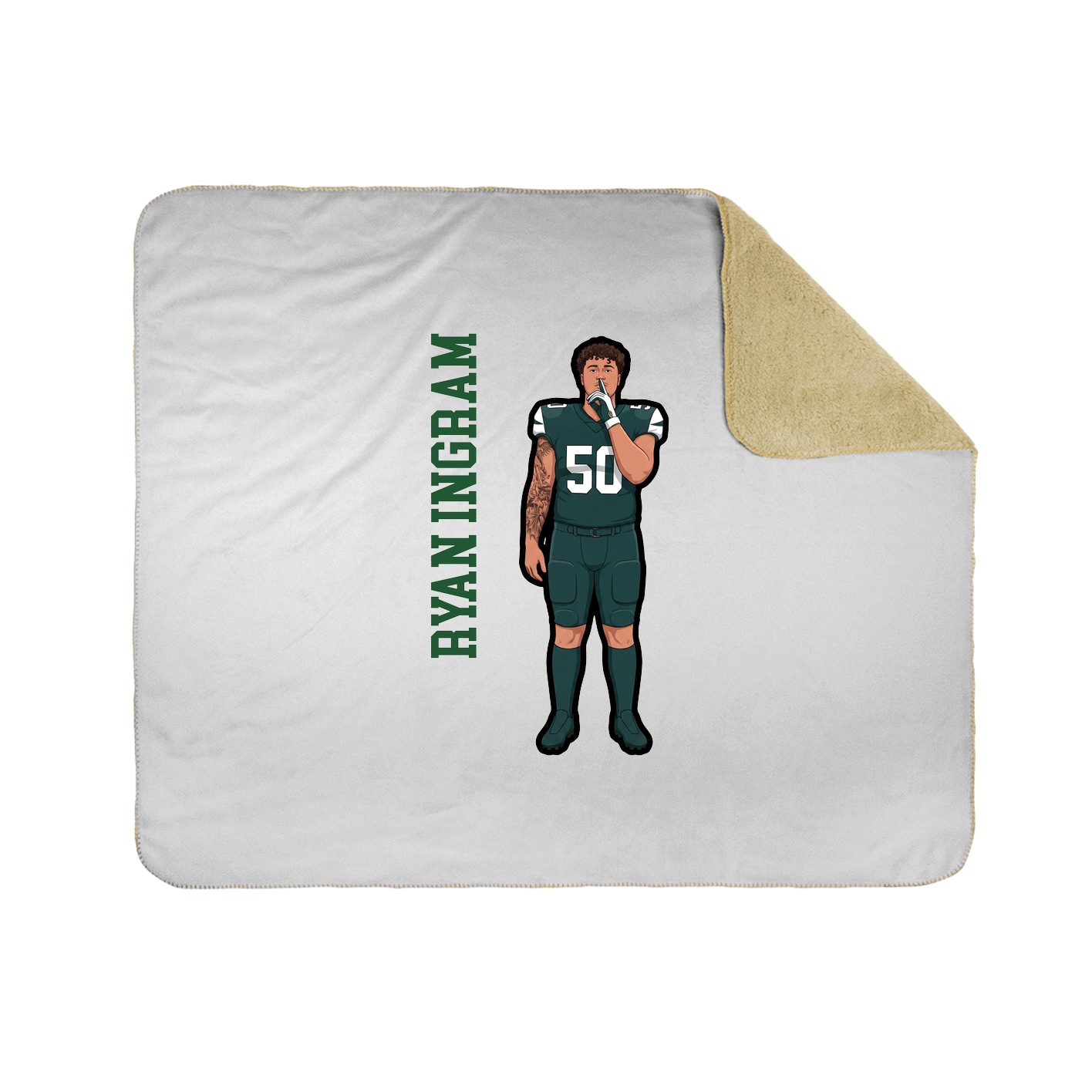 Throw Blanket — Name Vertical in White