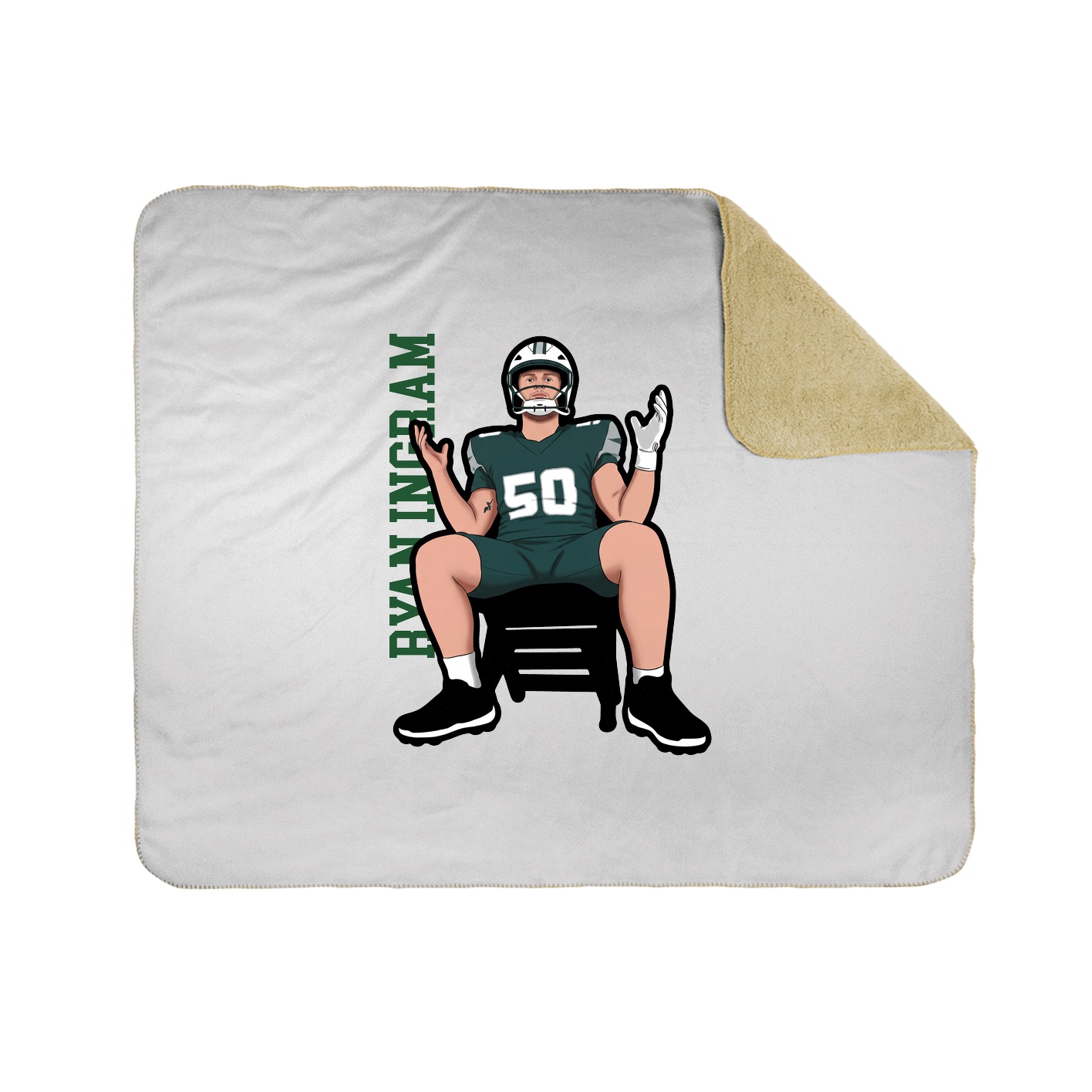 Throw Blanket — Name Vertical in White