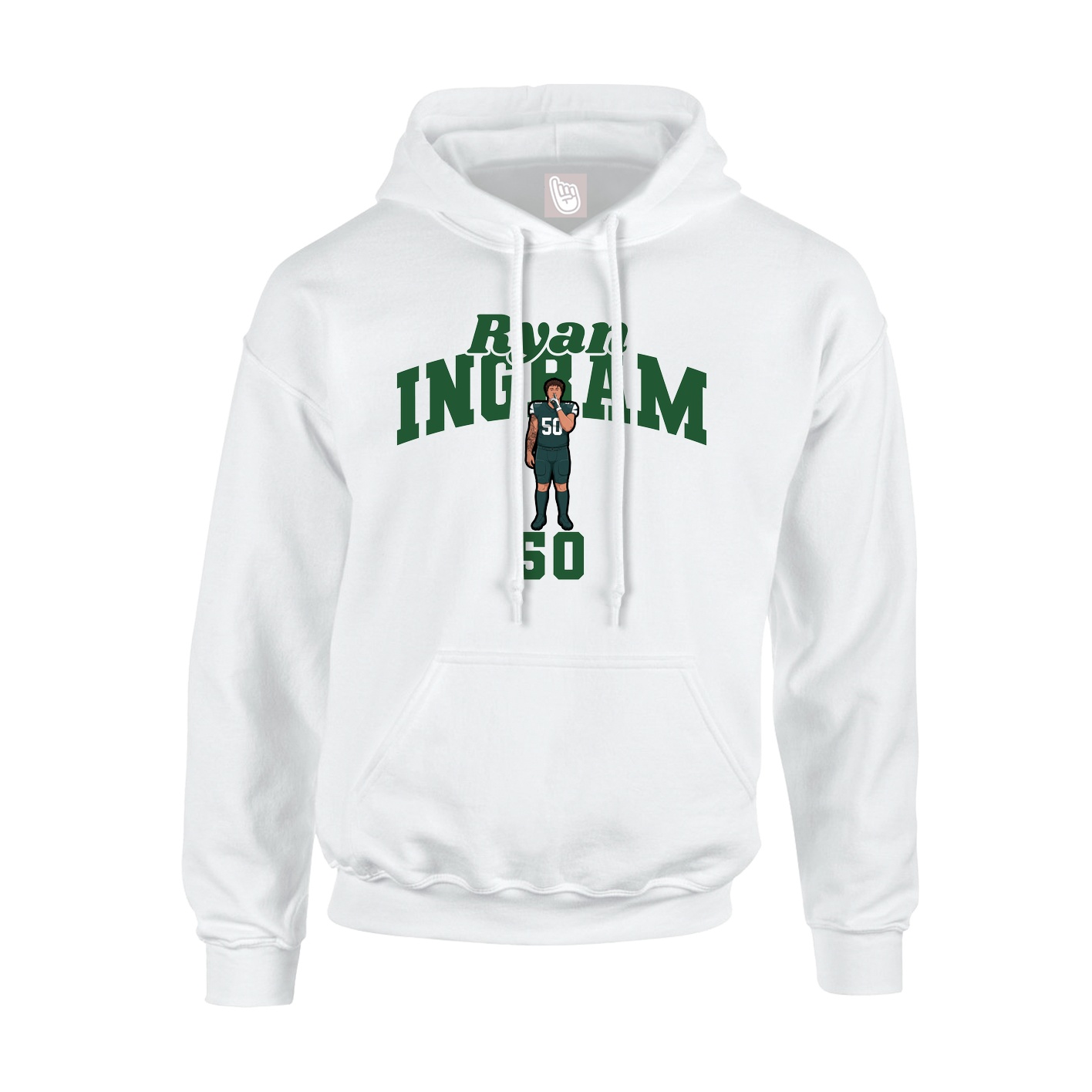 Youth Hoodie — Signature Arch in White