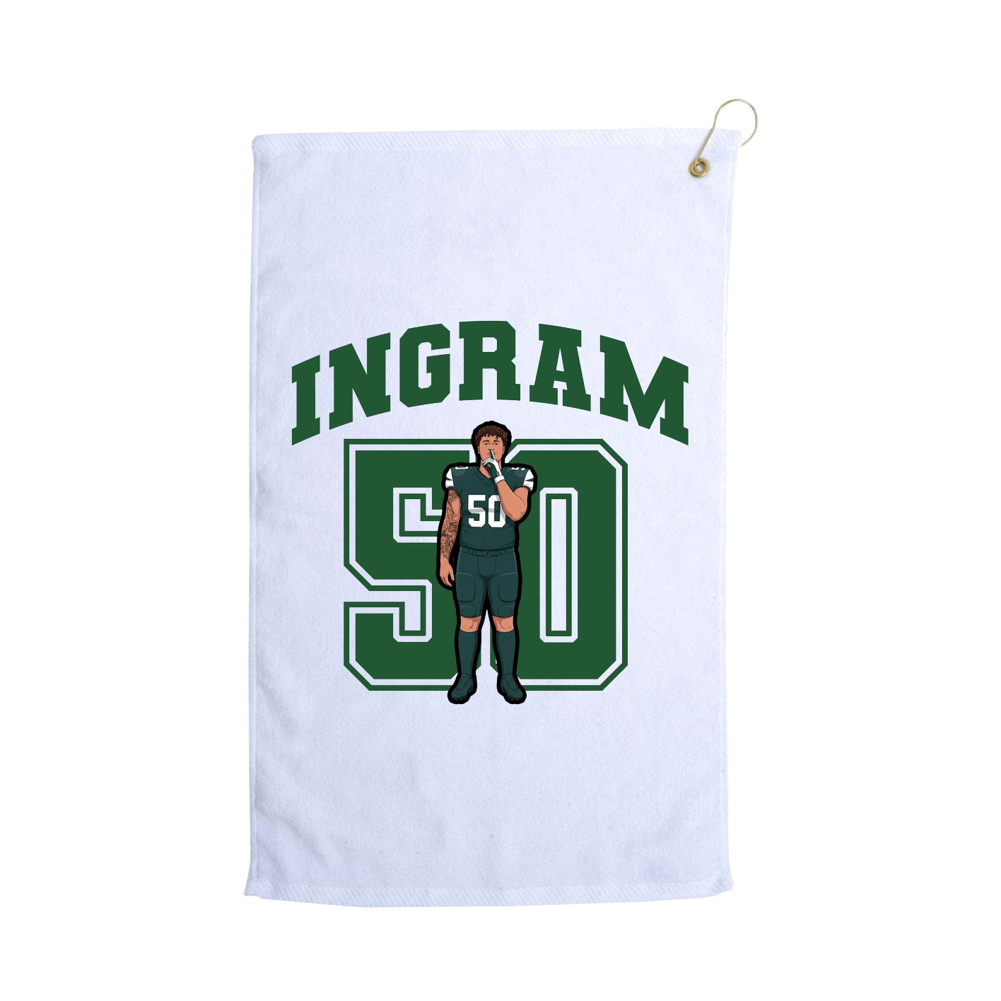 Golf Towel — Number in White