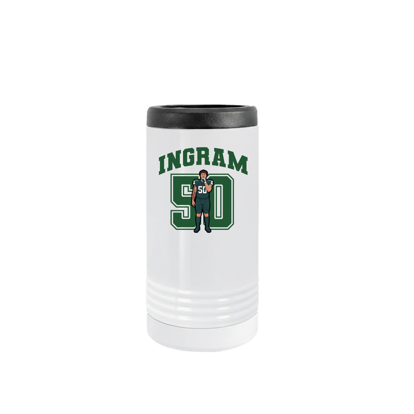 Slim Beverage Holder — Number in White