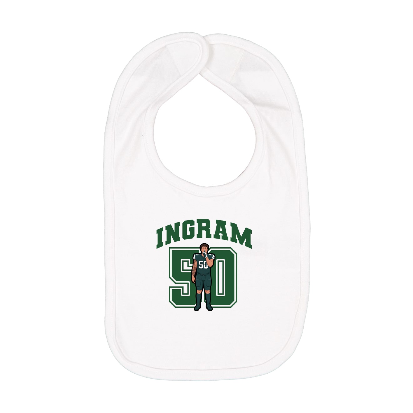Infant Bib — Number in White