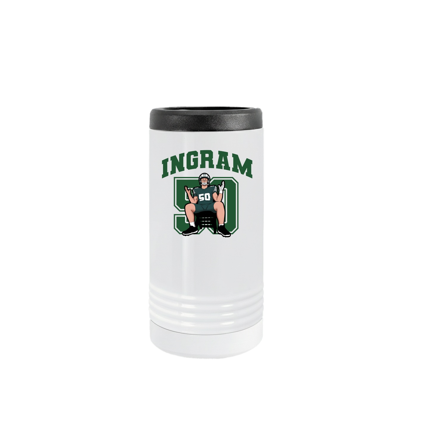 Slim Beverage Holder — Number in White