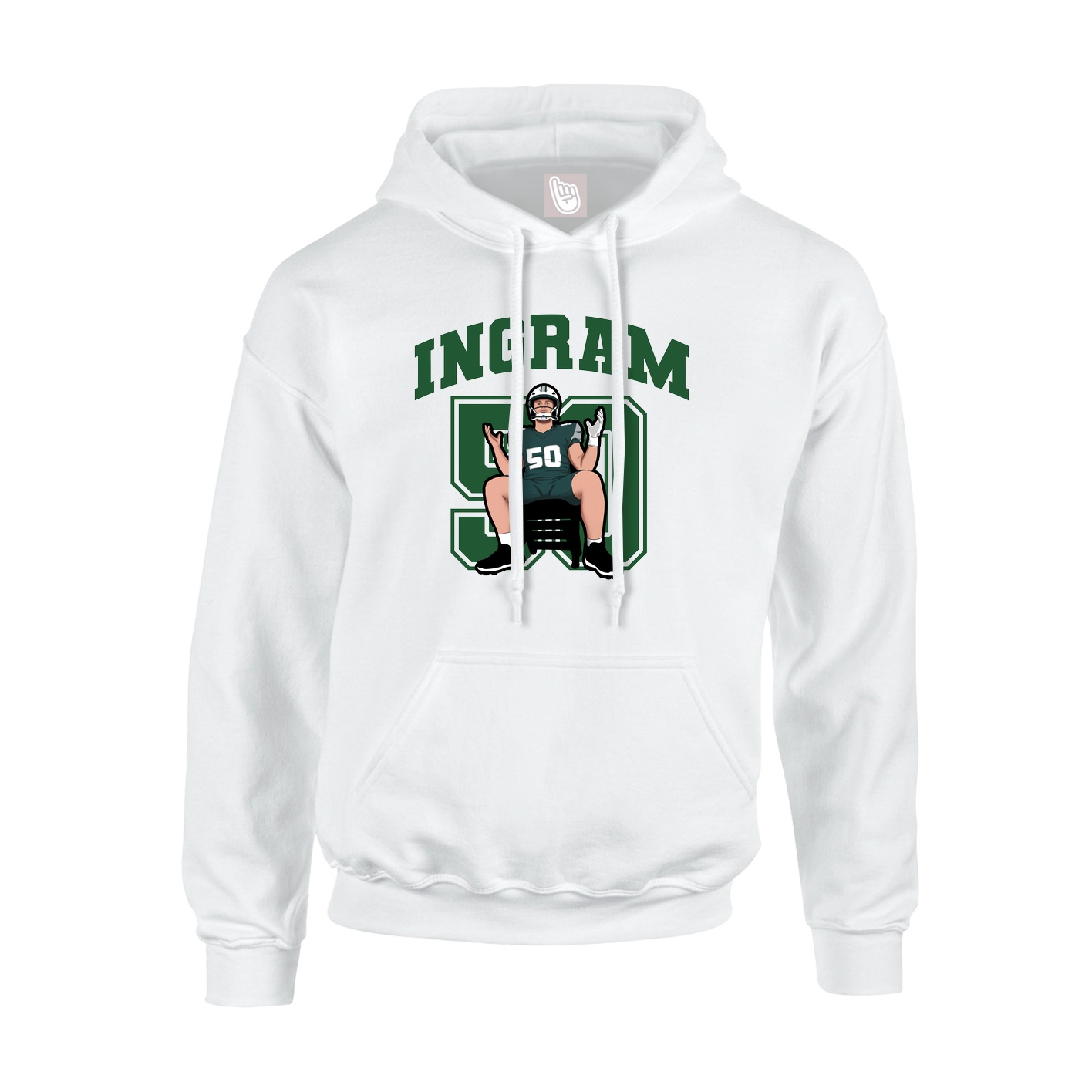 Hoodie — Number in White