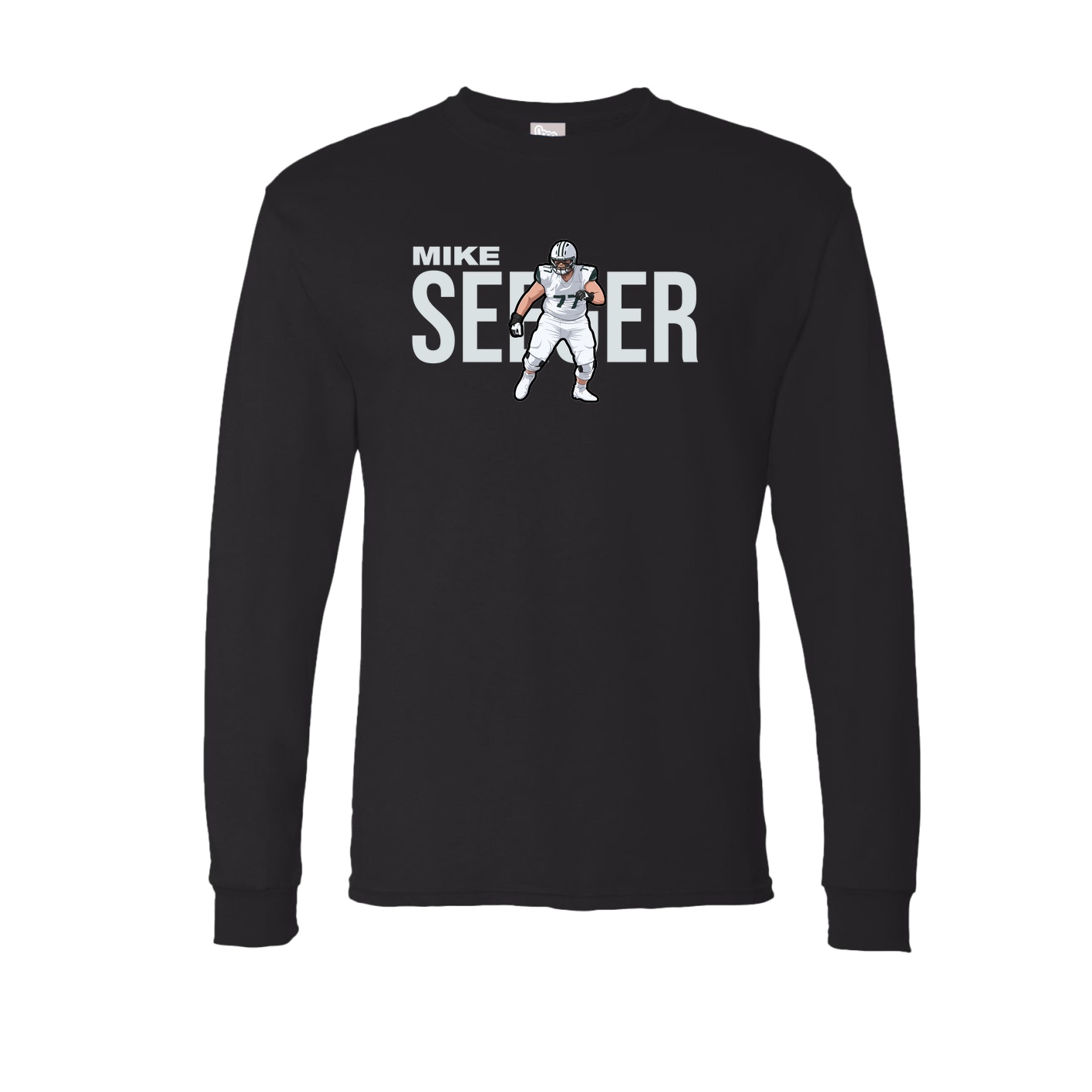 Long Sleeve Tee — Player Name in Black