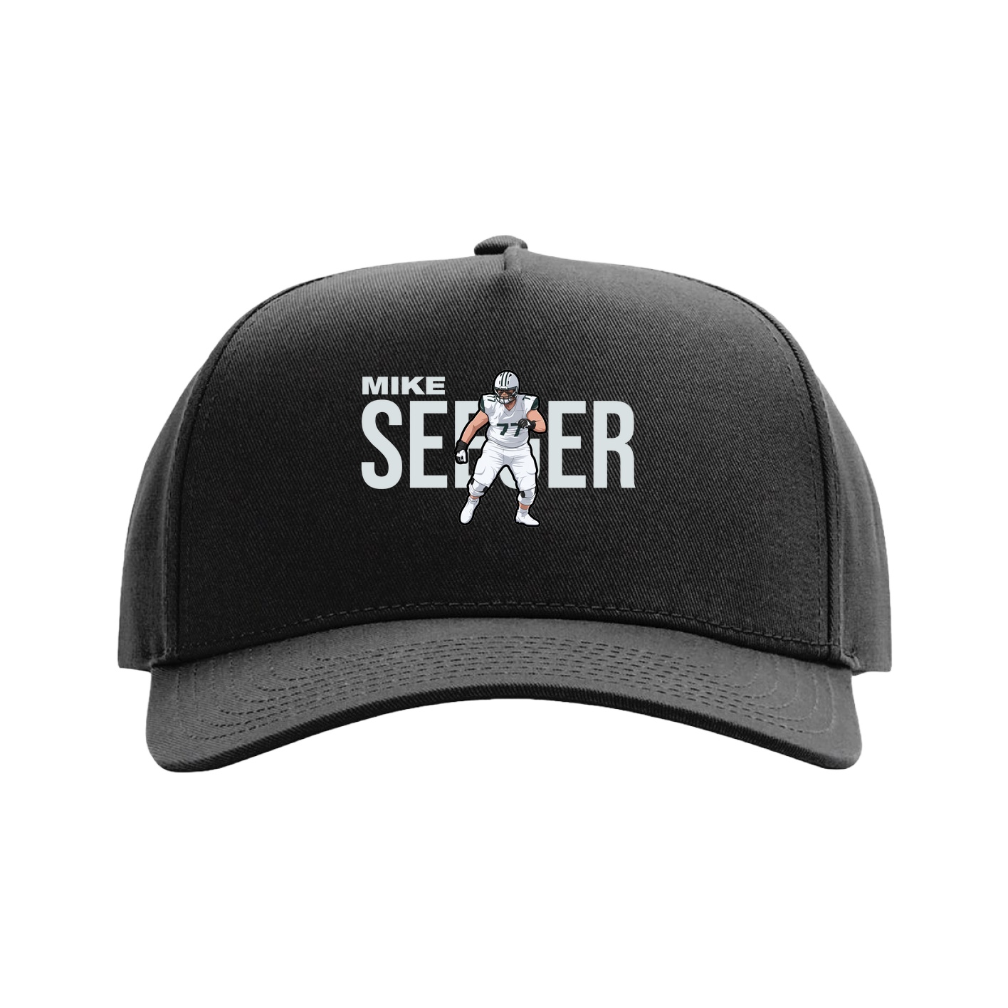Full Fabric Five-Panel Champ Cap — Player Name in Black