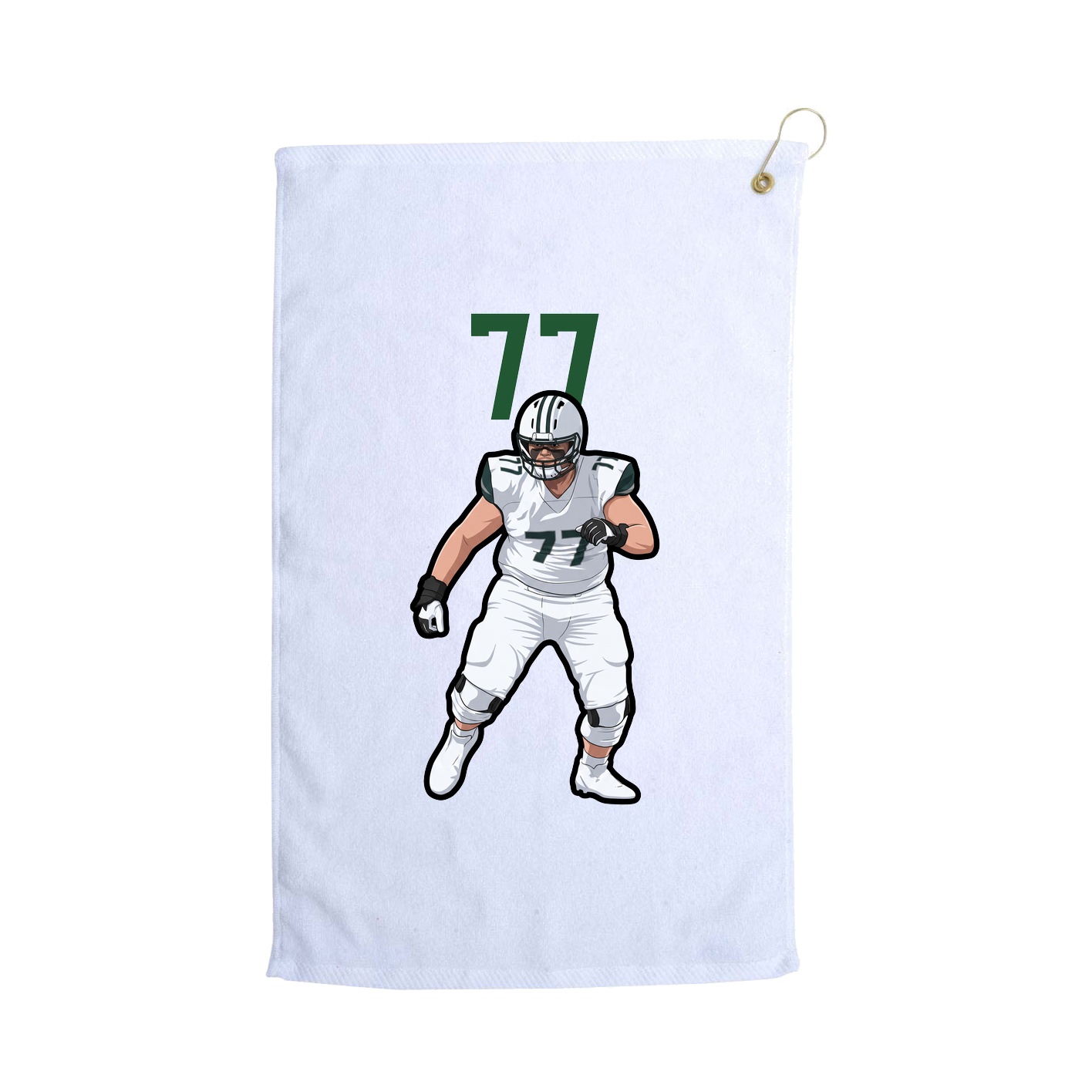 Golf Towel — Number Top in White