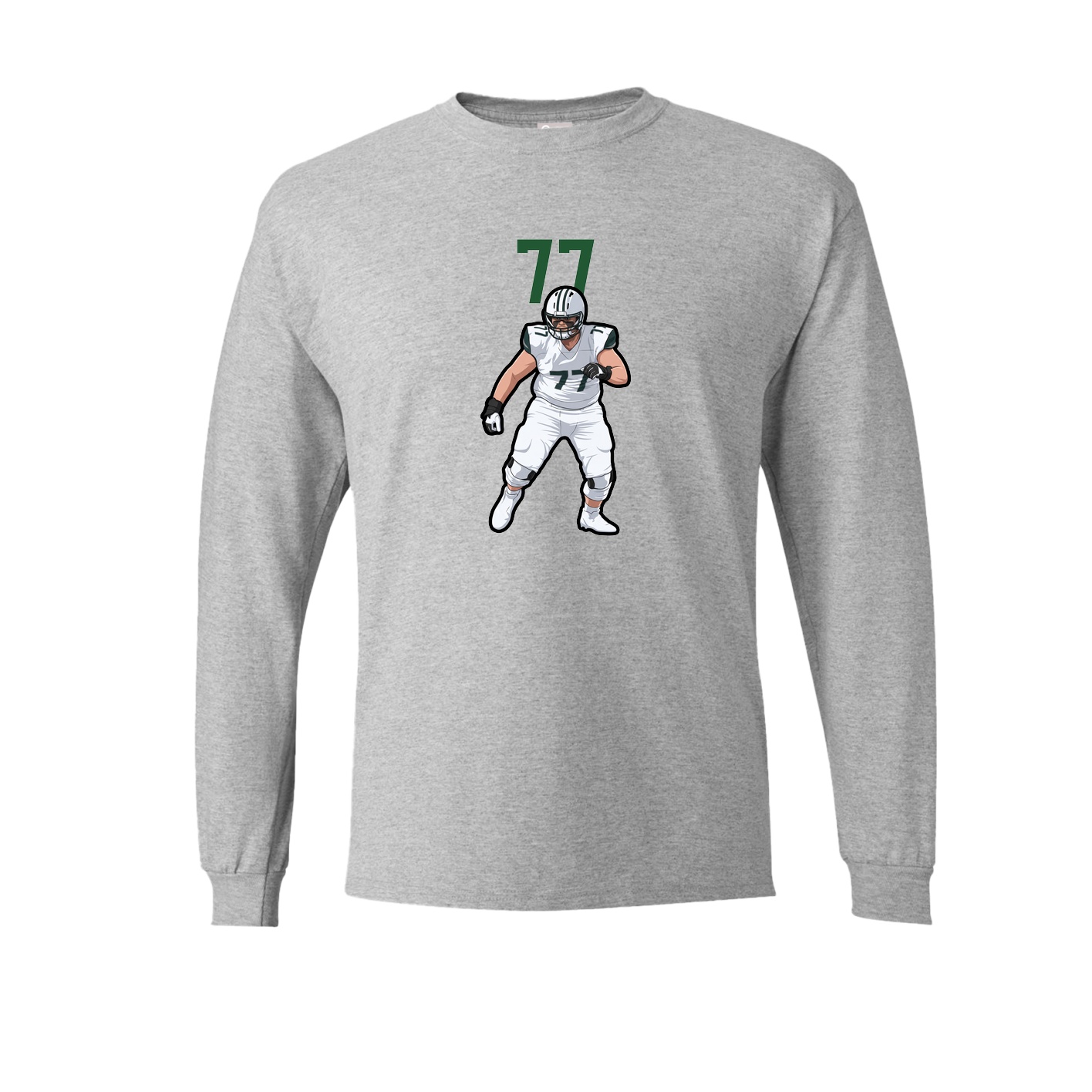Long Sleeve Tee — Number Top in Grey