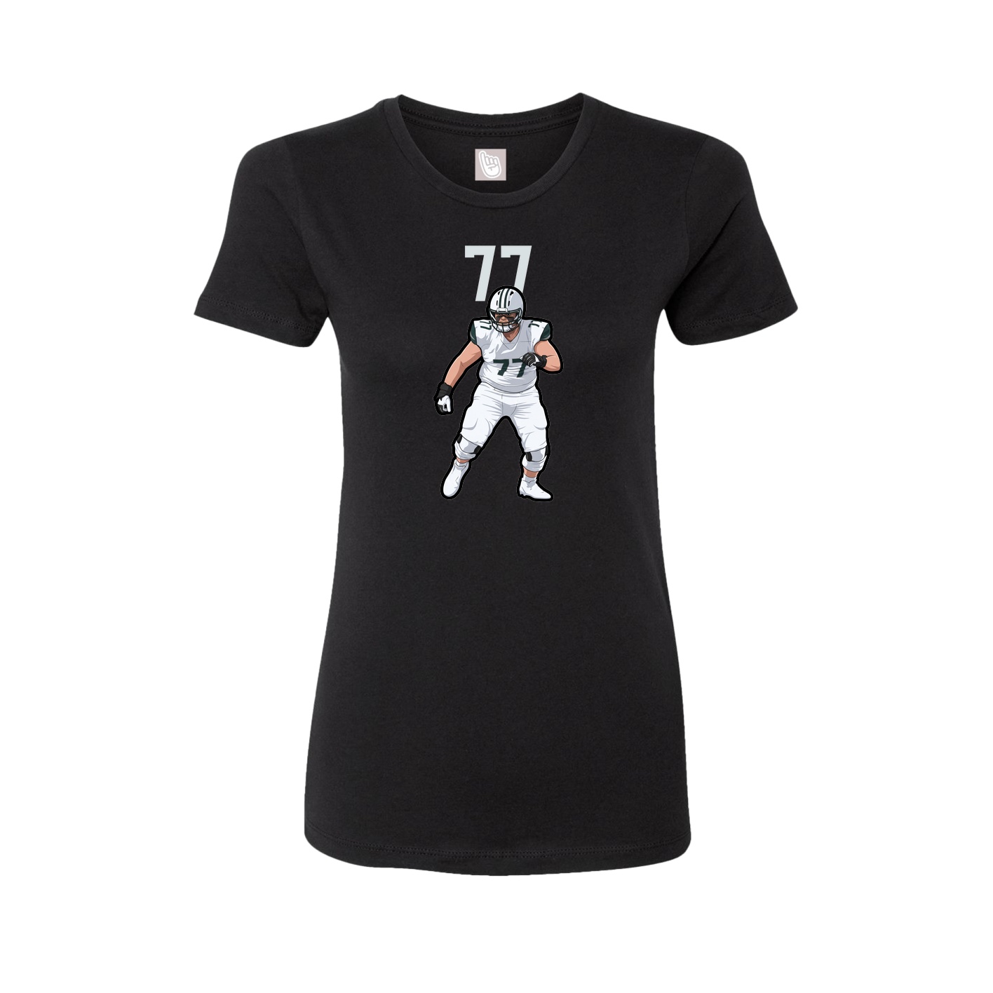Fitted Women's Tee — Number Top in Black
