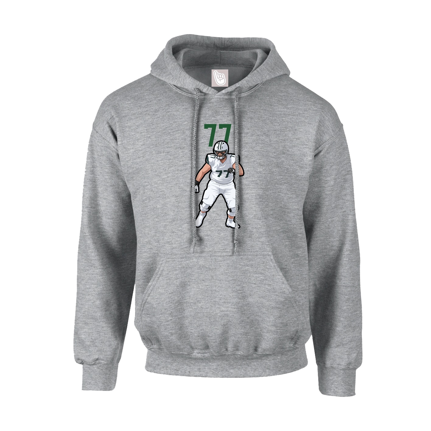 Hoodie — Number Top in Grey