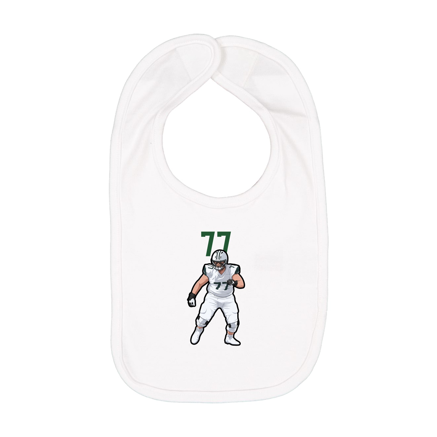 Infant Bib — Number Top in White