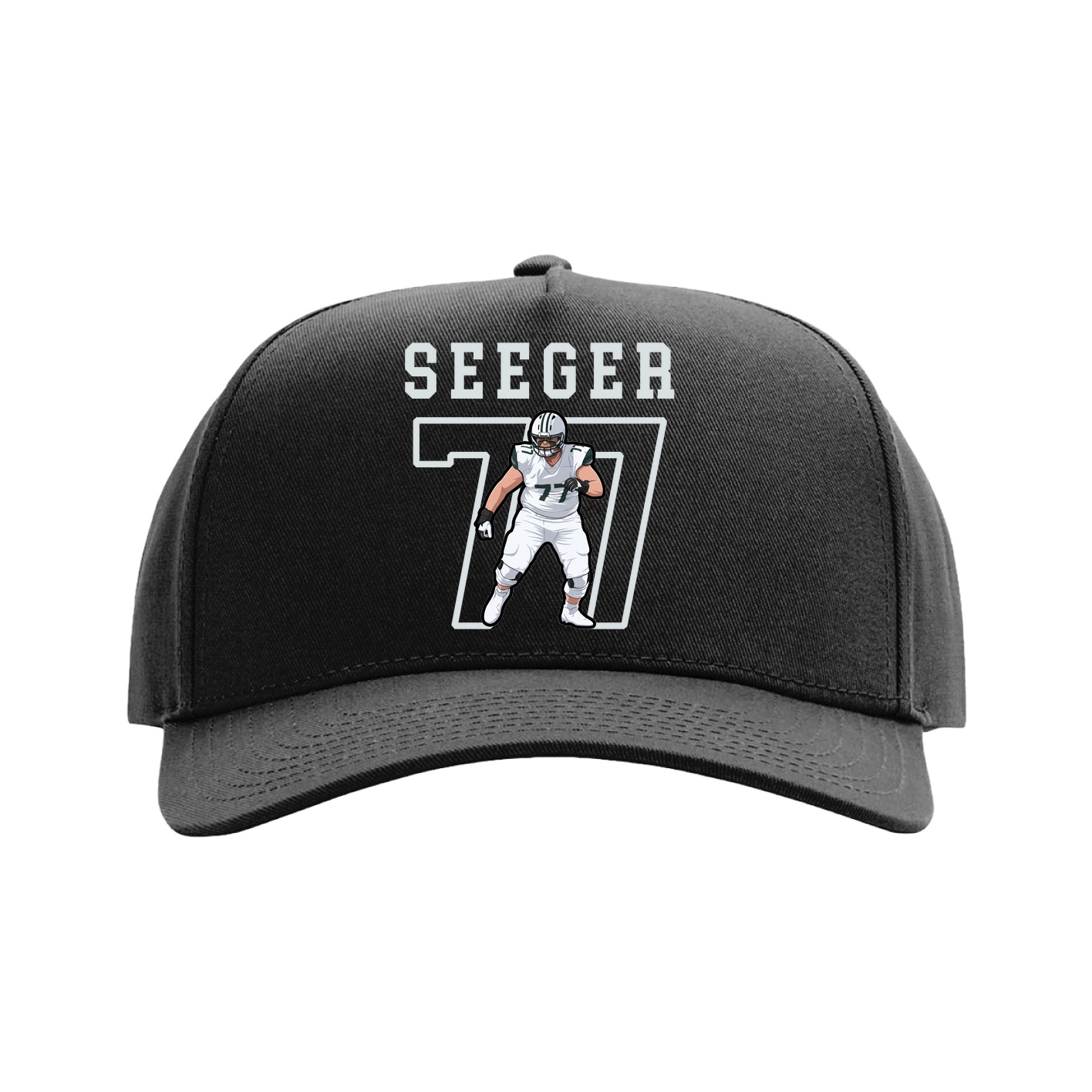 Full Fabric Five-Panel Champ Cap — Shirsey in Black