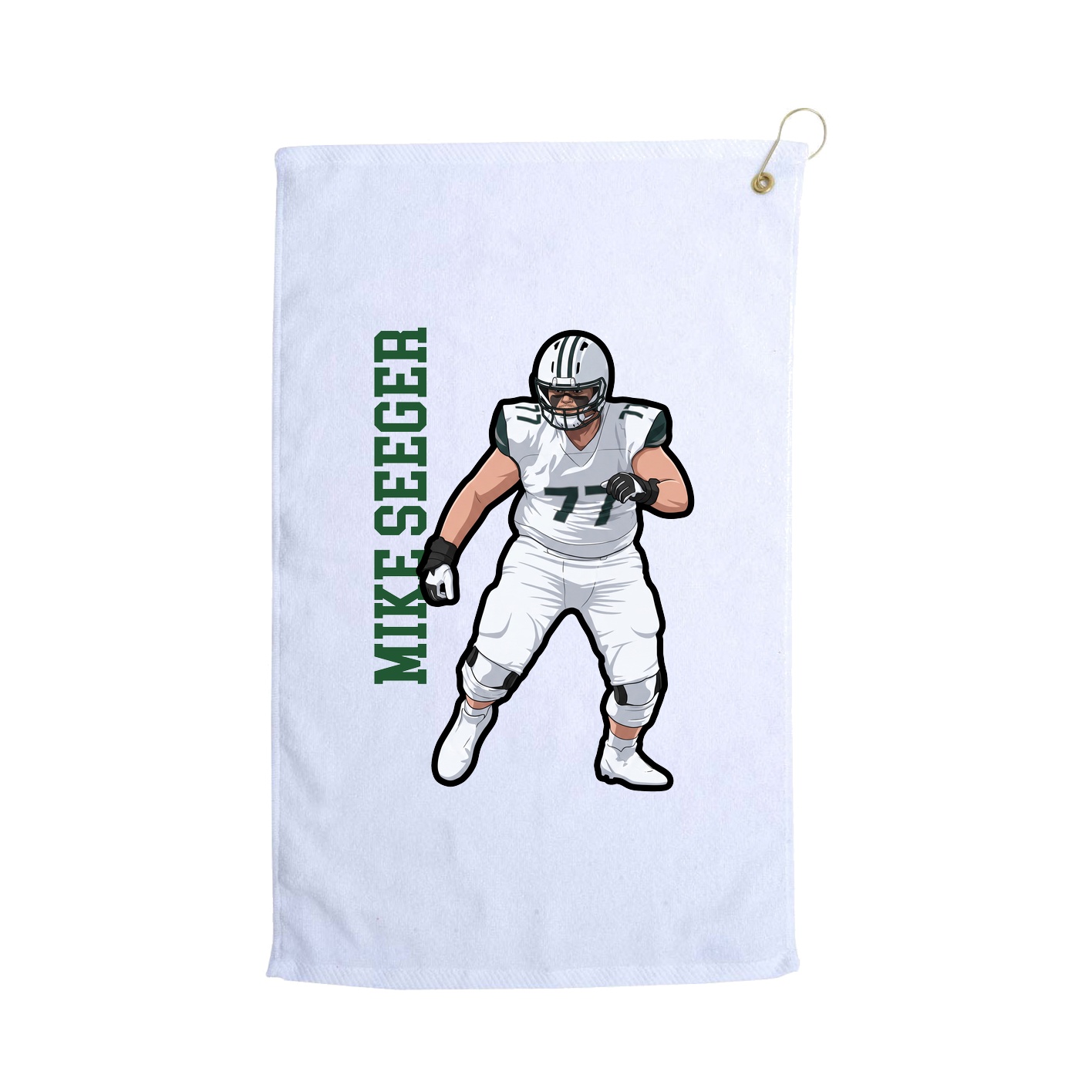 Golf Towel — Name Vertical in White