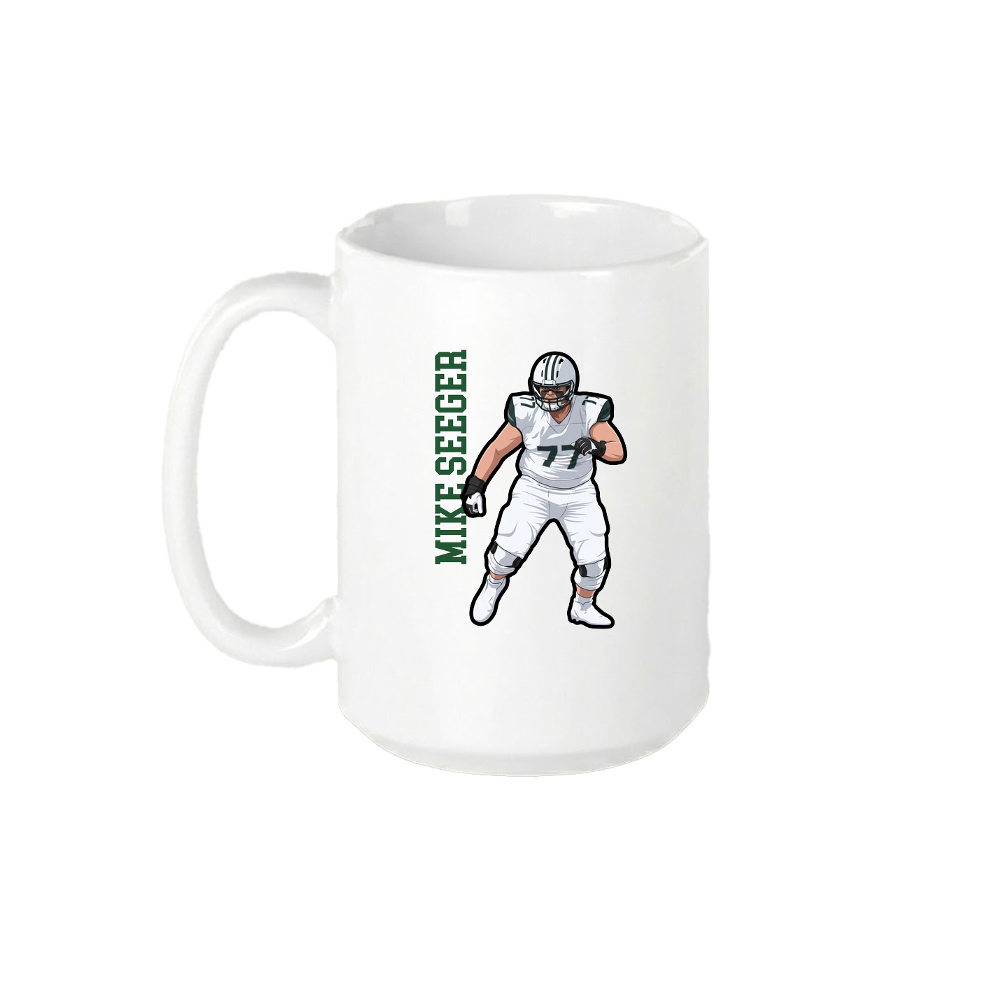 15oz Coffee Mug — Name Vertical in White