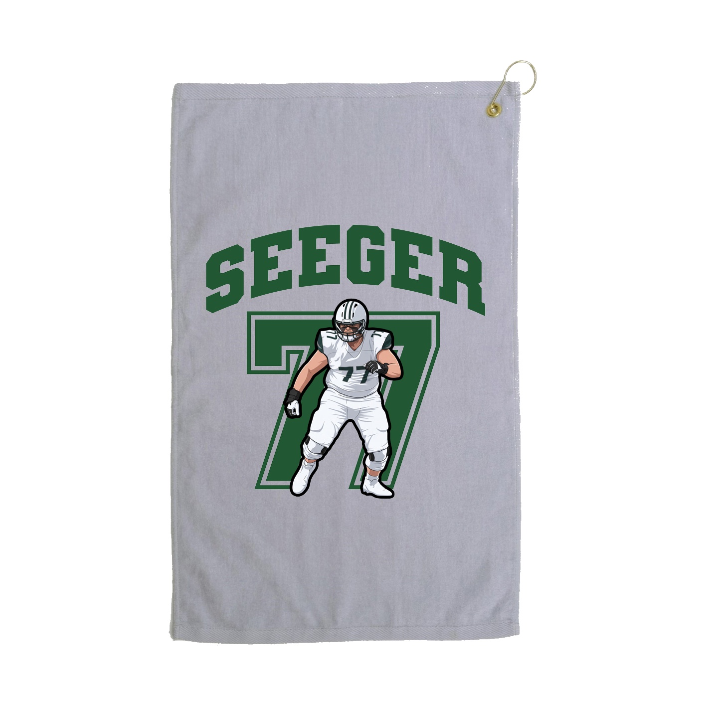 Golf Towel — Number in Grey