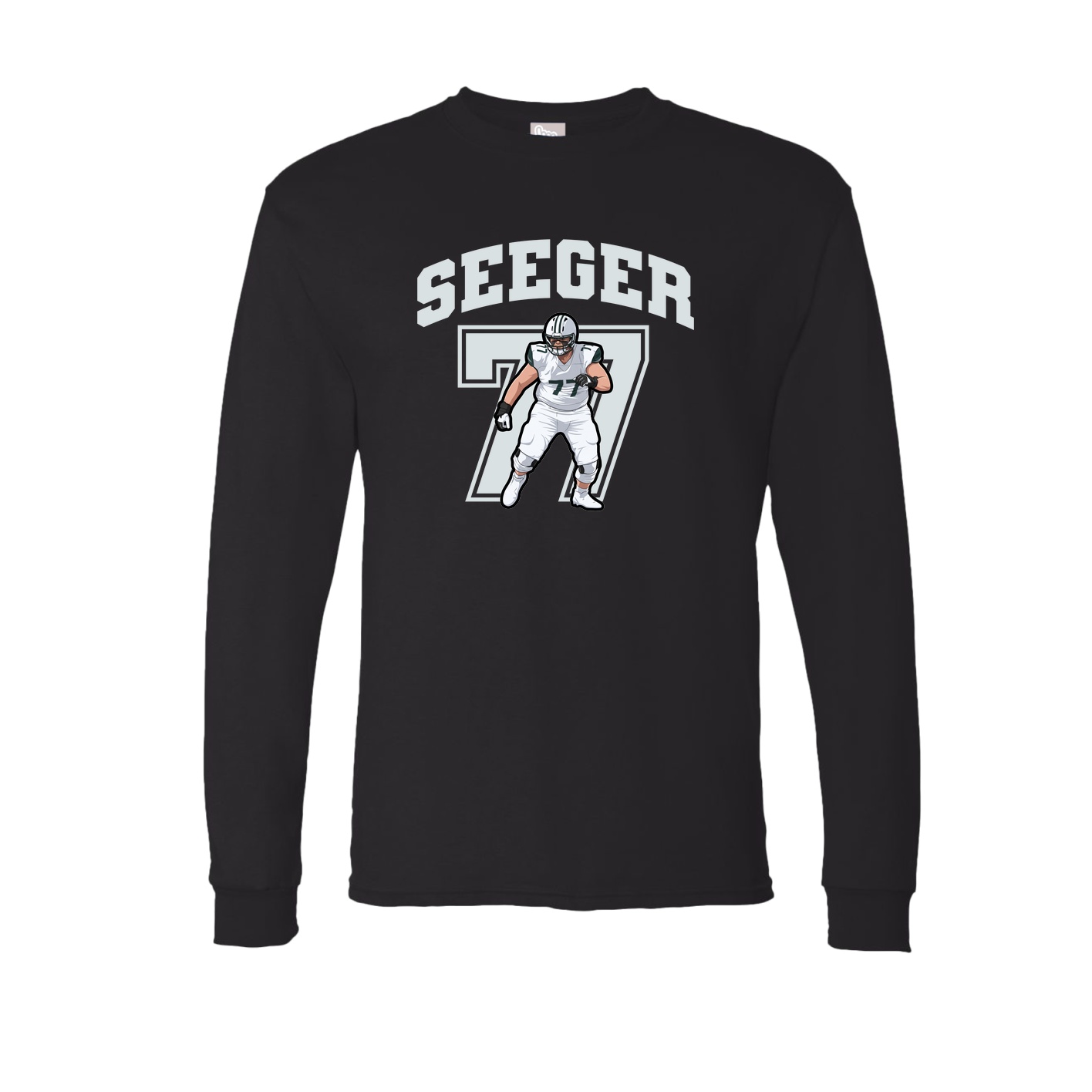Long Sleeve Tee — Number in Black