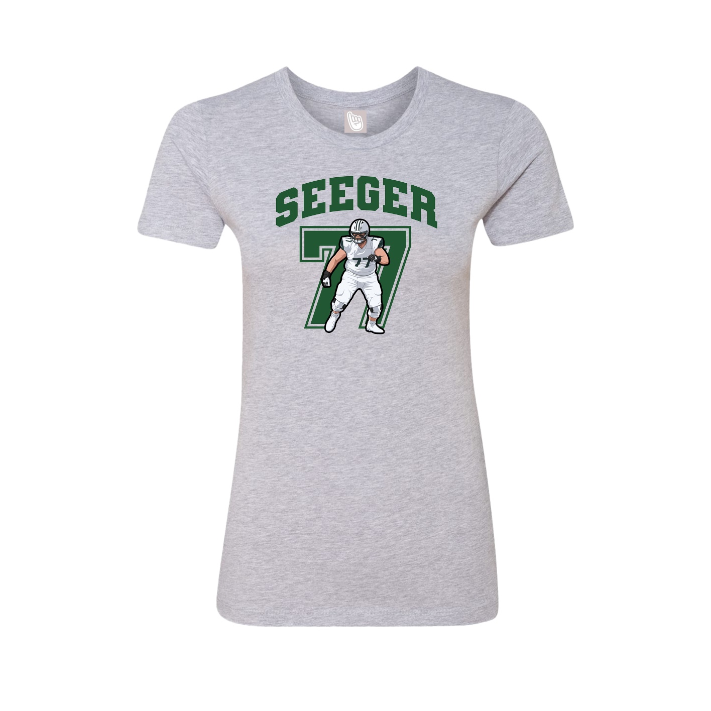 Fitted Women's Tee — Number in Grey