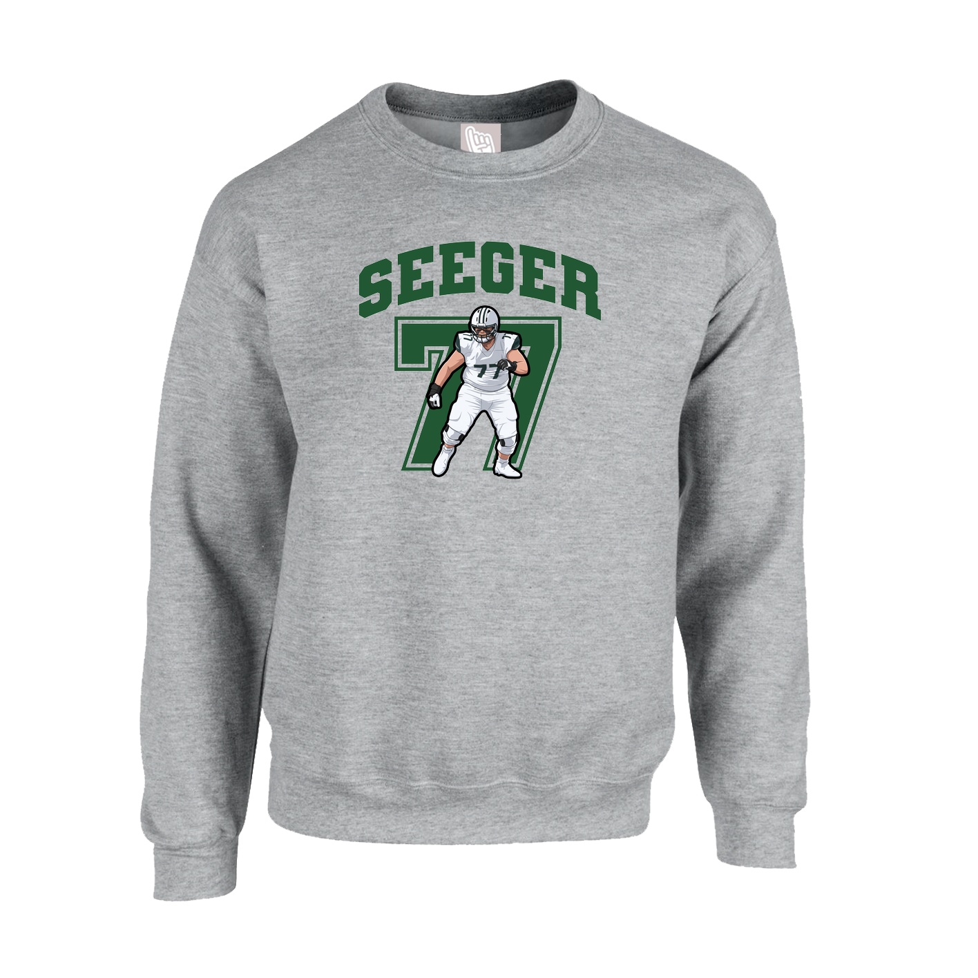 Fleece Crew — Number in Grey