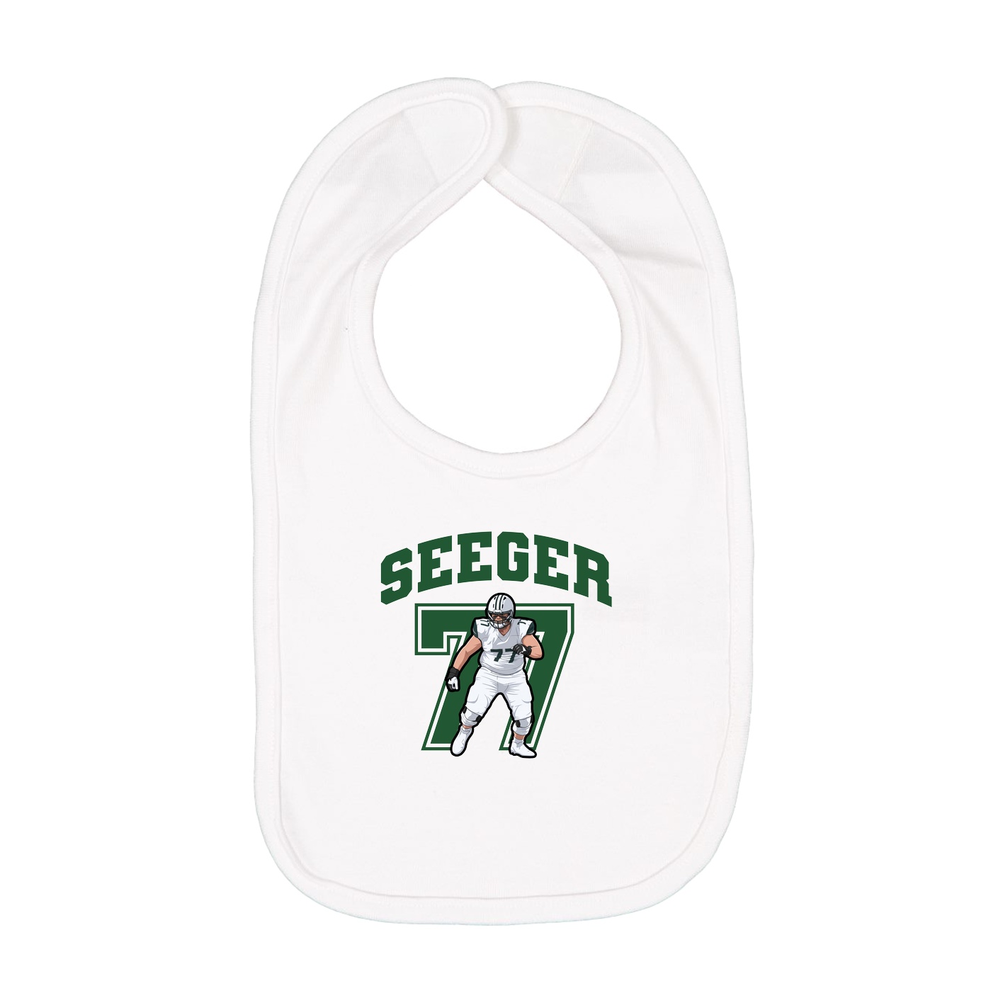 Infant Bib — Number in White