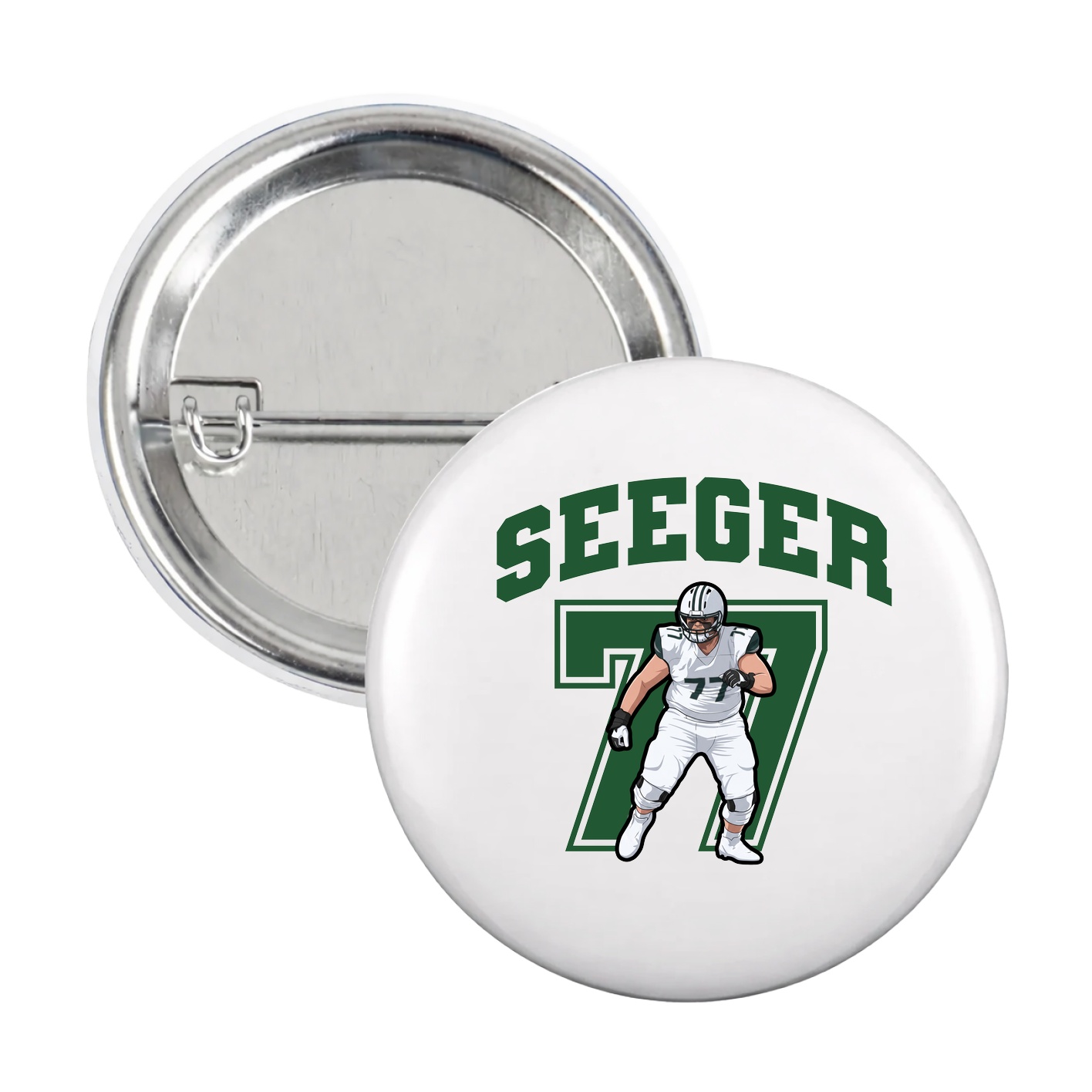 Game Day Button — Number in White