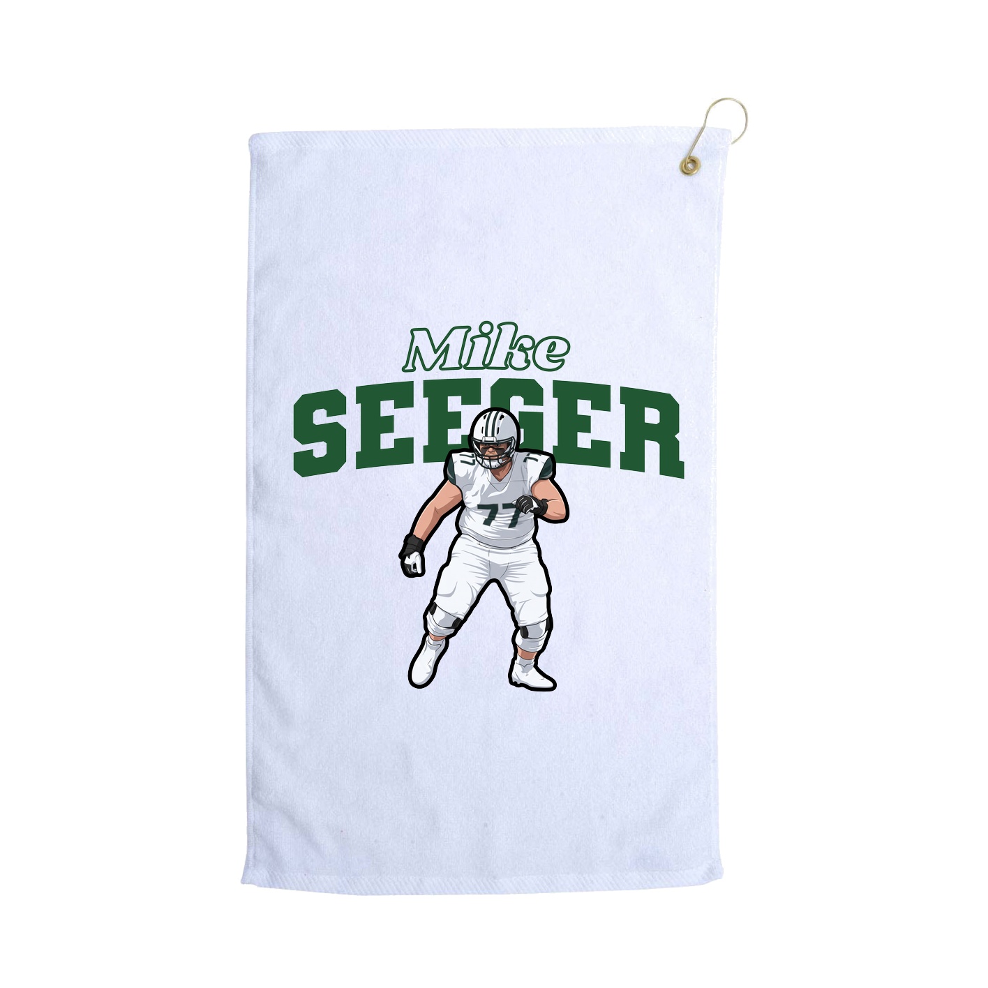 Golf Towel — Name Arch in White