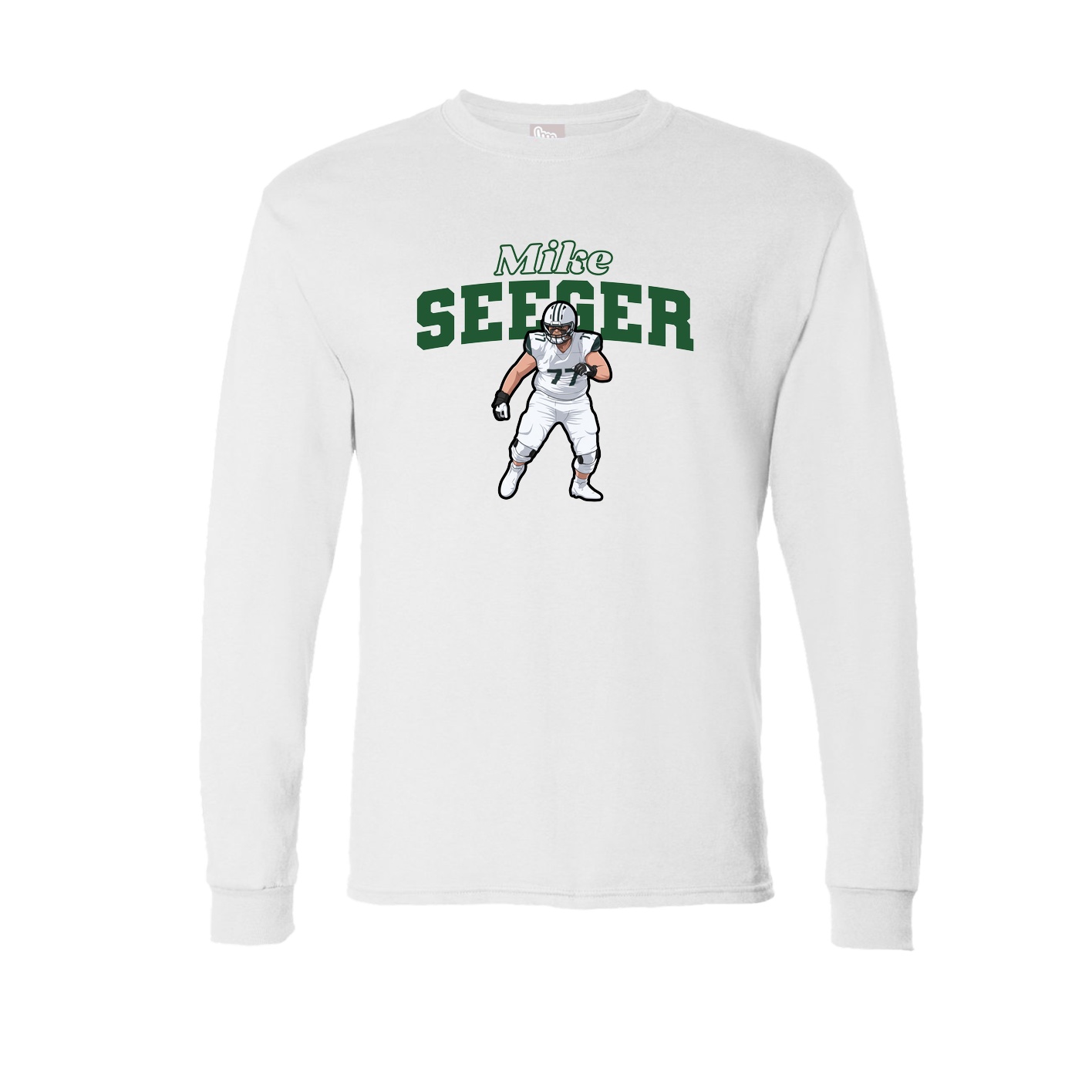 Long Sleeve Tee — Name Arch in White