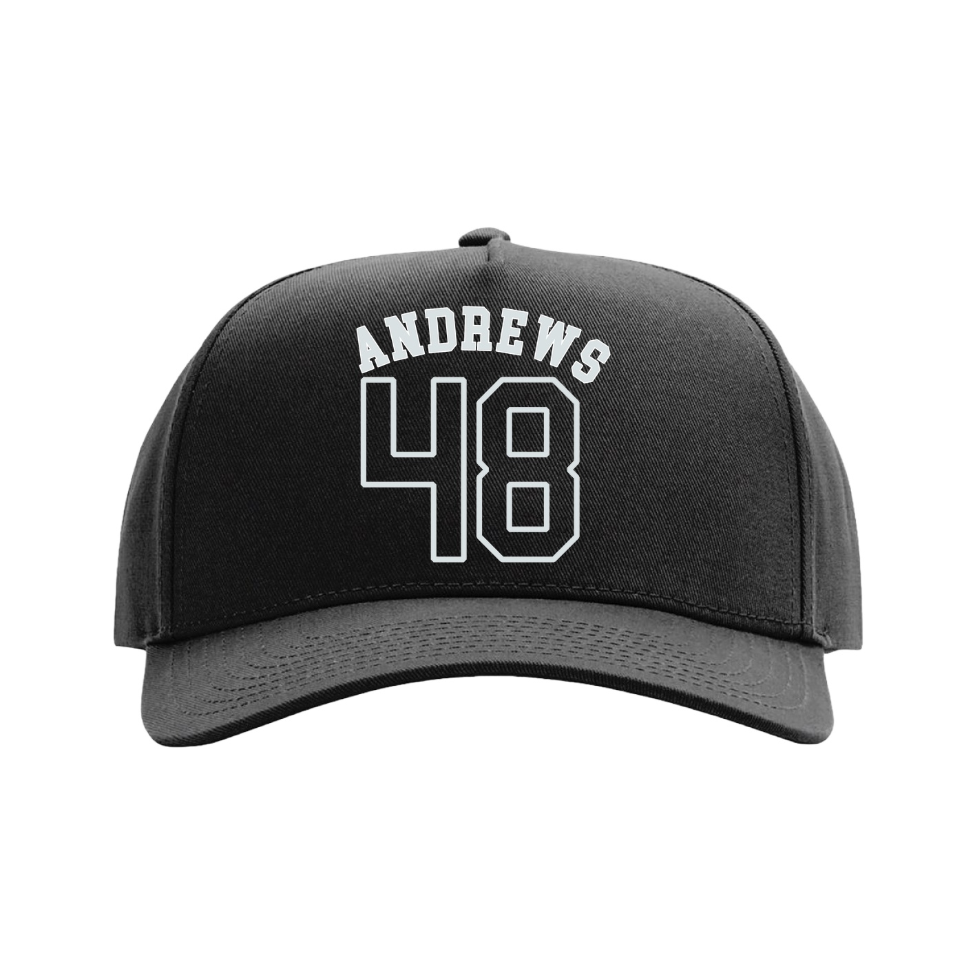 Full Fabric Five-Panel Champ Cap — Shirsey Arch in Black