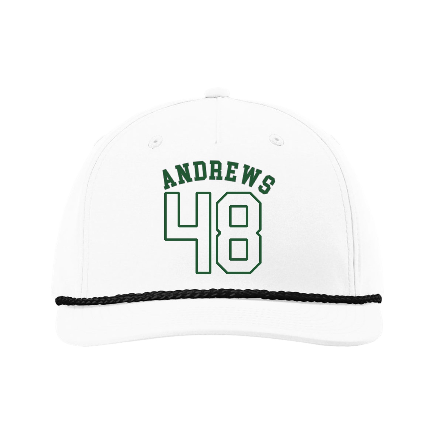 Five-Panel Classic Rope Cap — Shirsey Arch in White