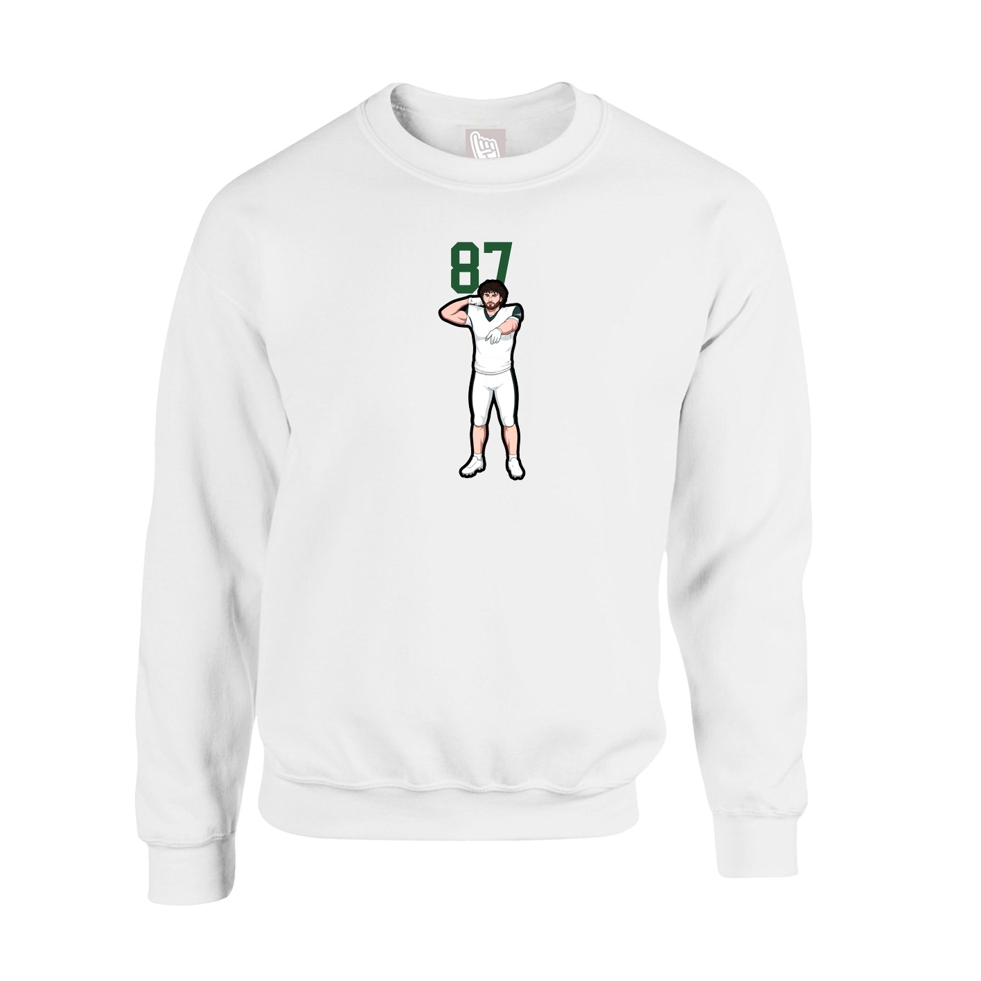 Fleece Crew — Number Top in White