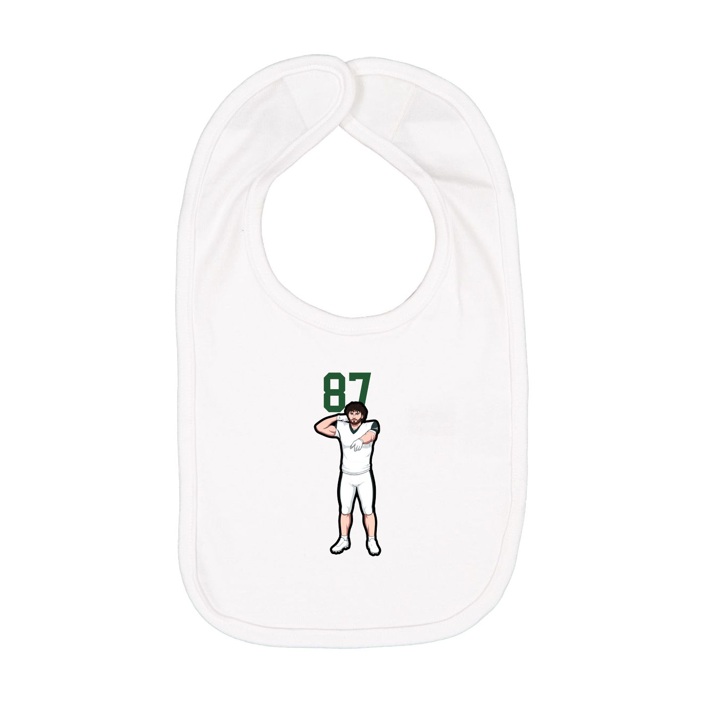 Infant Bib — Number Top in White