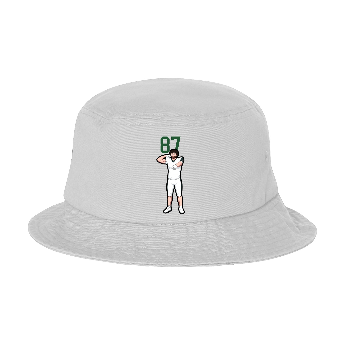 Bucket Cap — Number Top in White