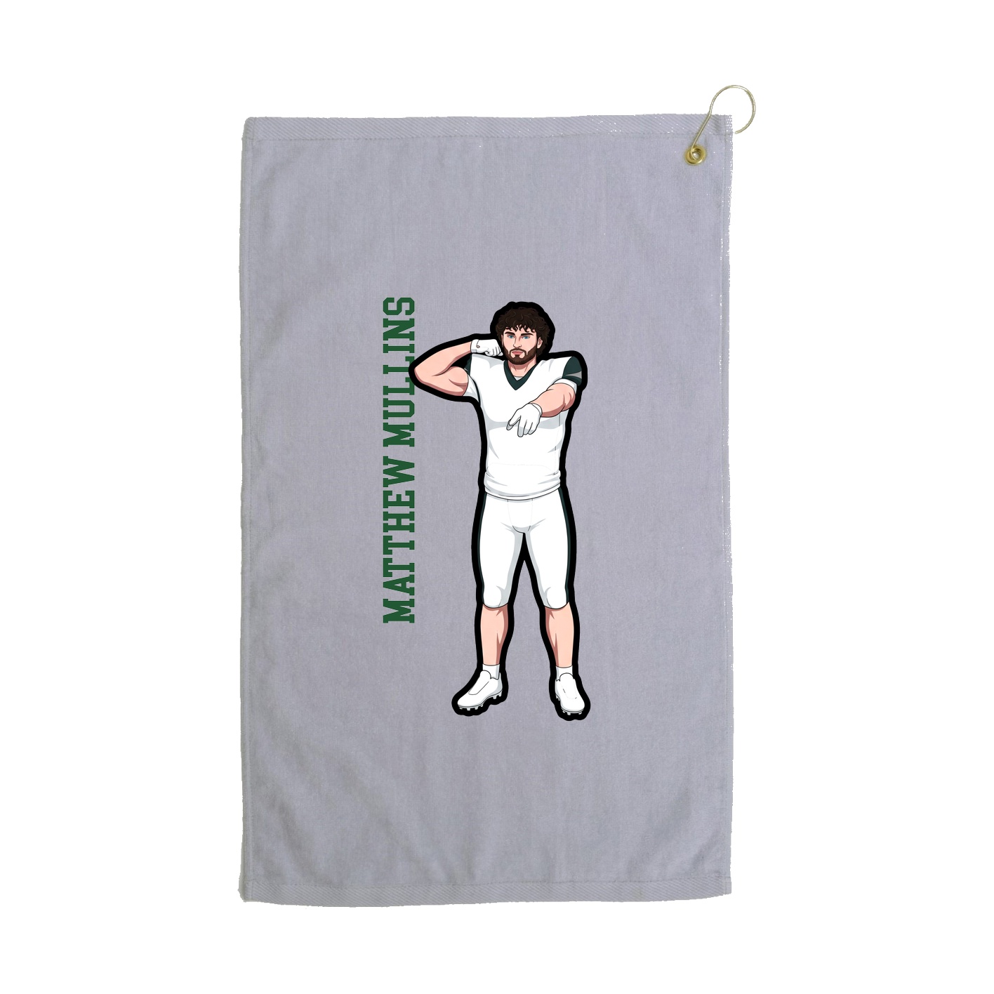 Golf Towel — Name Vertical in Grey