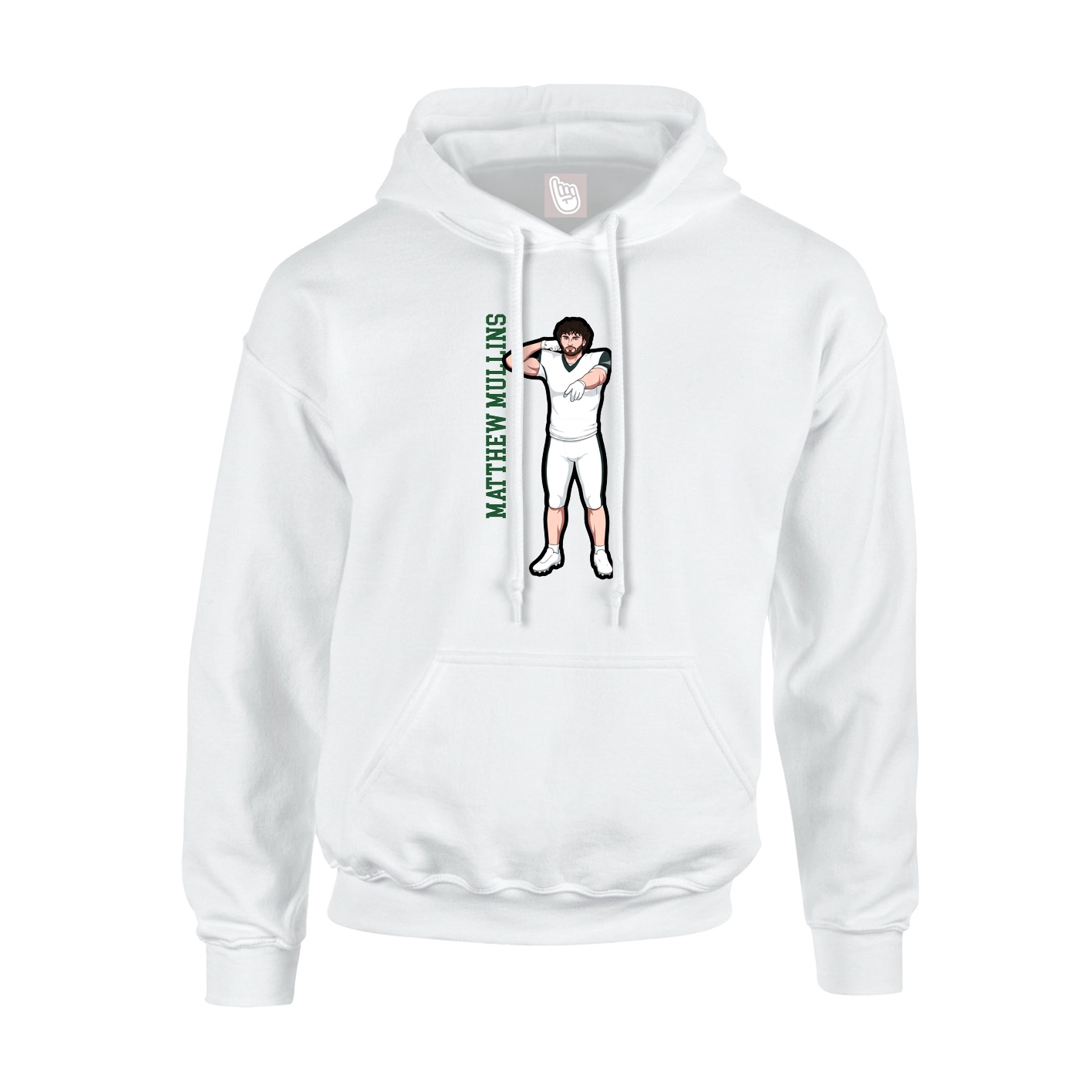 Youth Hoodie — Name Vertical in White