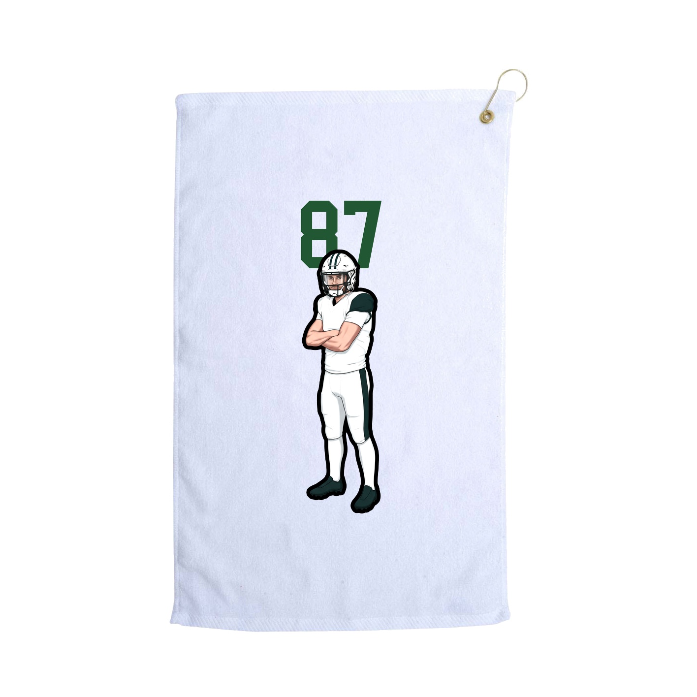 Golf Towel — Number Top in White