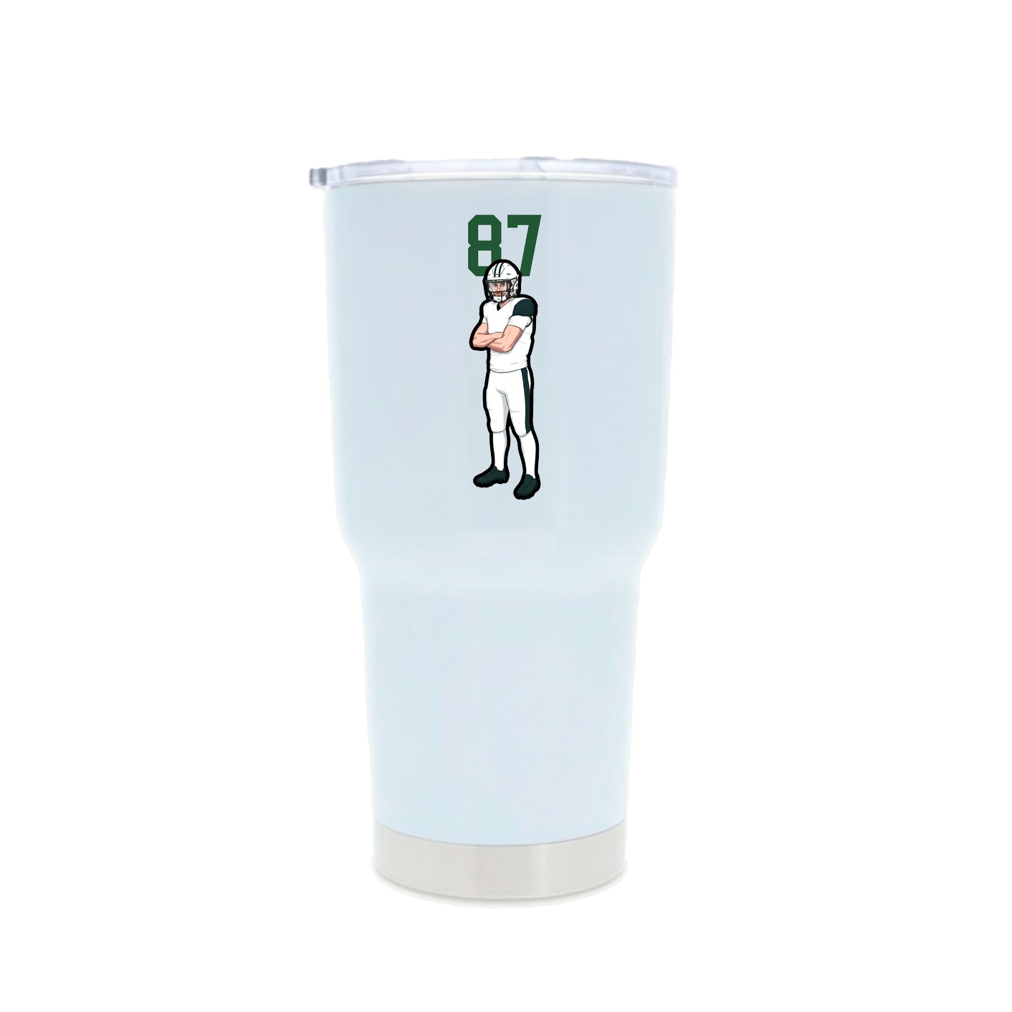 30oz Stainless Steel Tumbler — Number Top in White