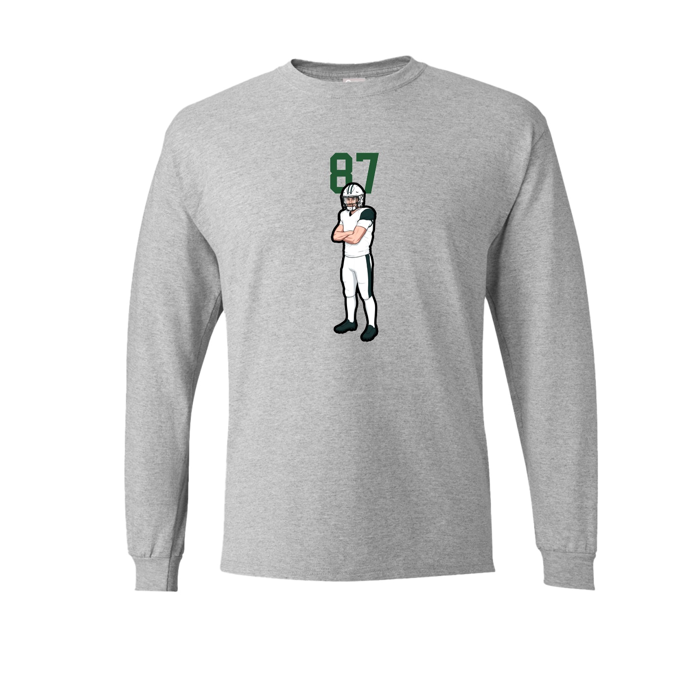 Long Sleeve Tee — Number Top in Grey