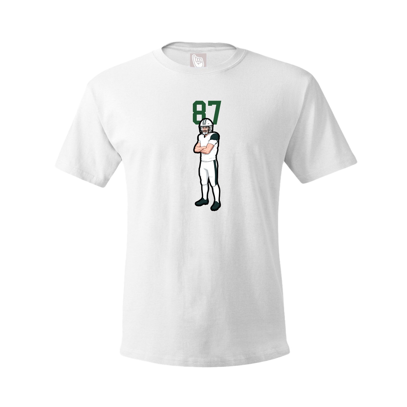 Youth Tee — Number Top in White