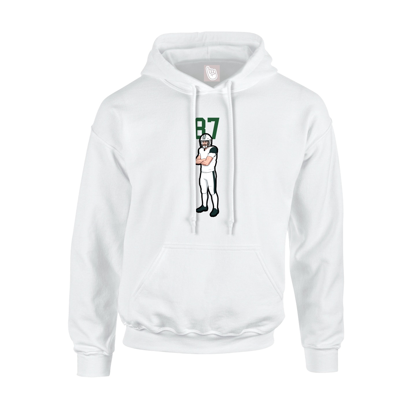 Hoodie — Number Top in White