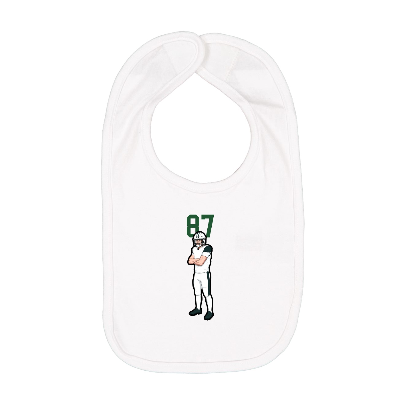 Infant Bib — Number Top in White